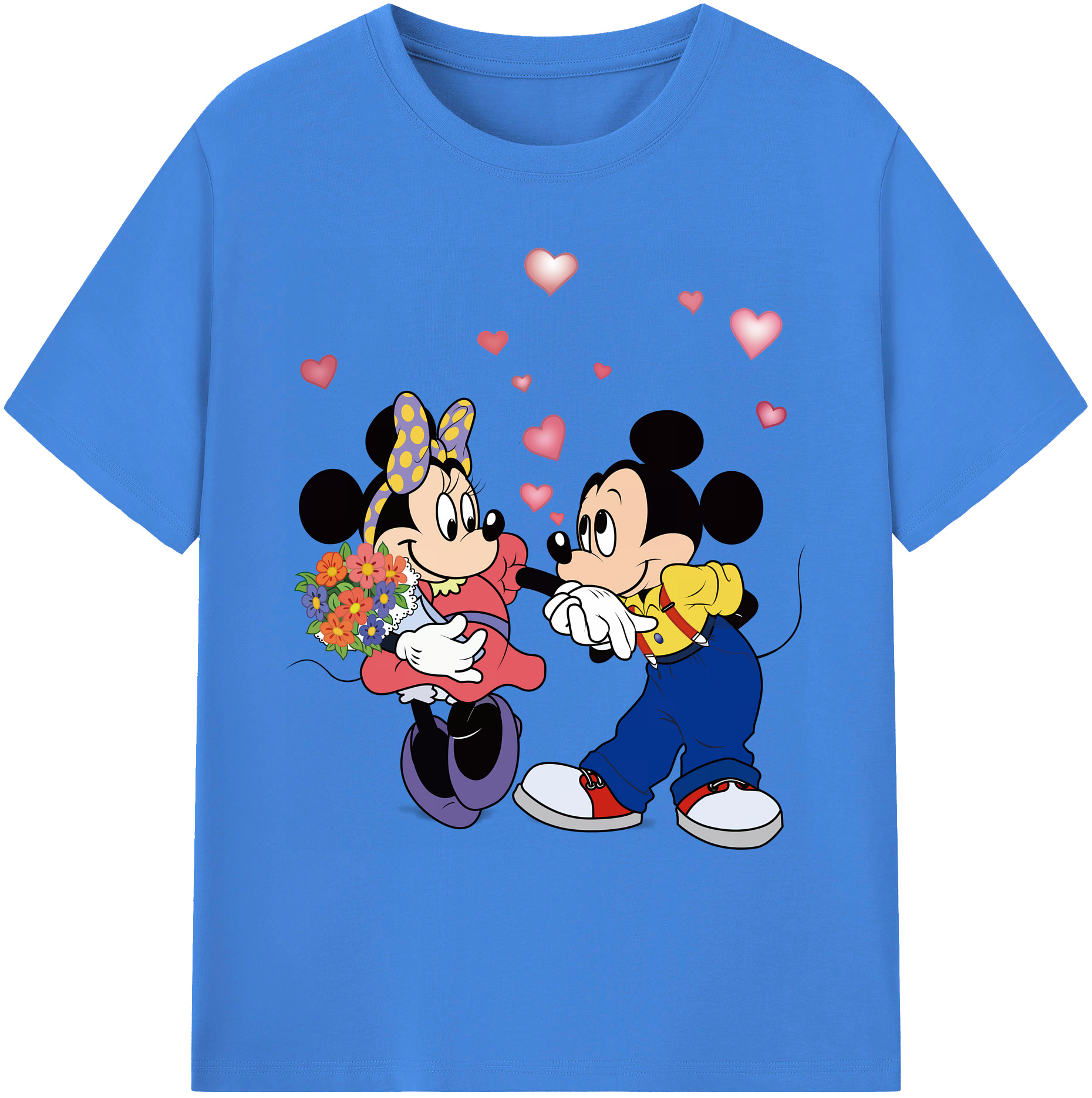 ミッキーマウス Mickey Mouse 綿100％ メンズ半袖Tシャツ｜肌触りやわらか＆通気性