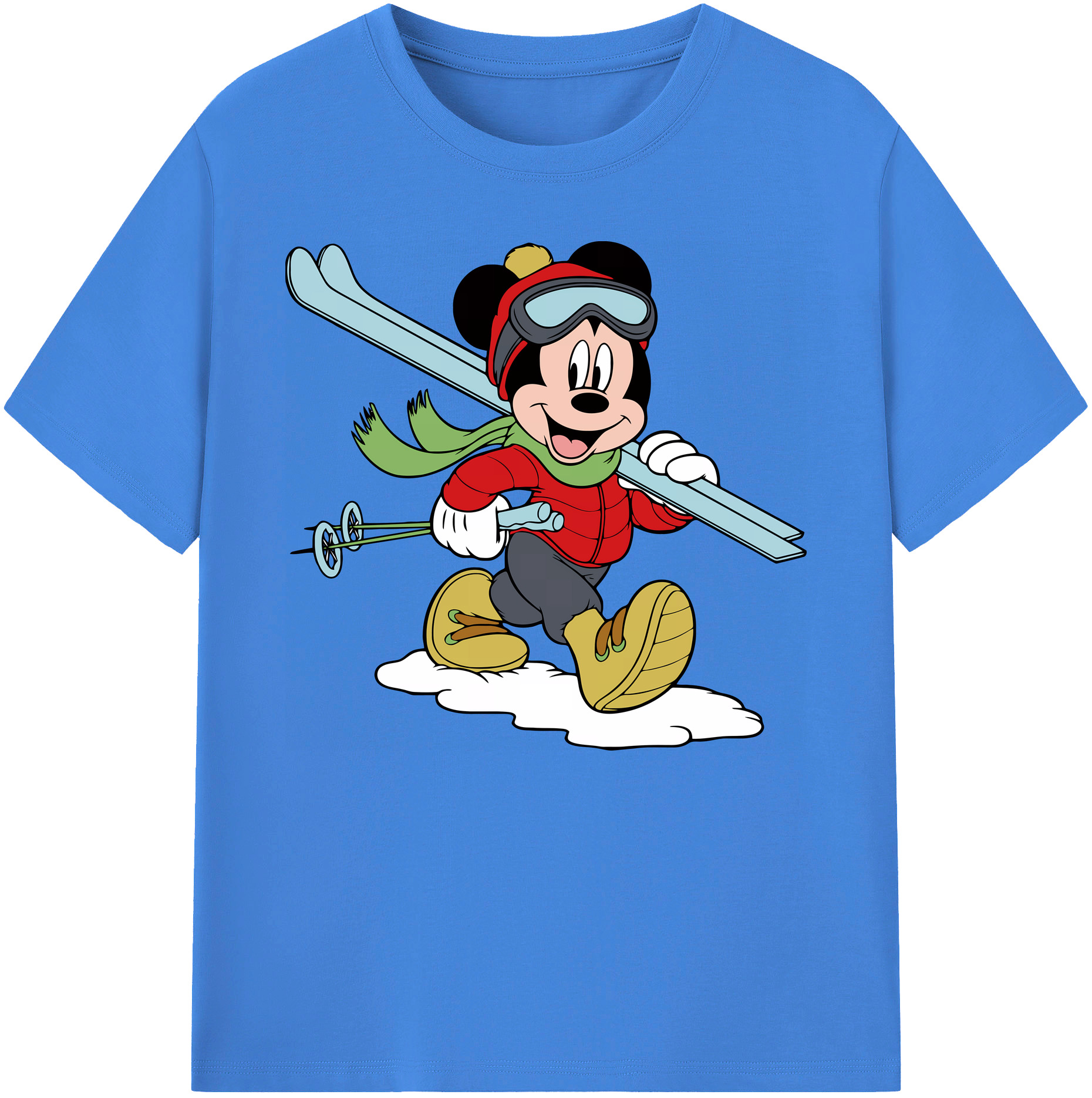 ミッキーマウス Mickey Mouse 綿100％ メンズ半袖Tシャツ｜肌触りやわらか＆通気性