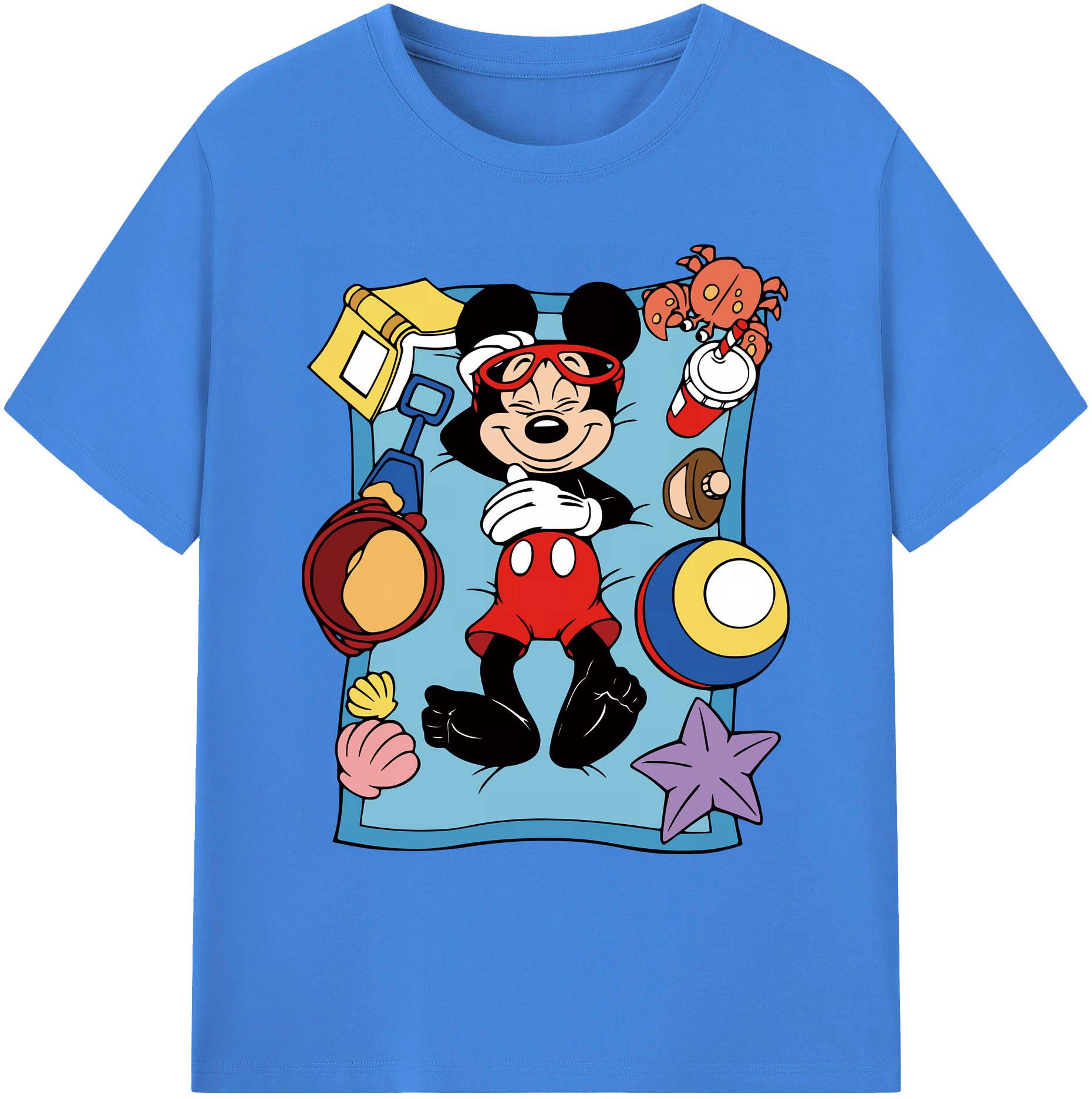 ミッキーマウス Mickey Mouse 綿100％ メンズ半袖Tシャツ｜肌触りやわらか＆通気性