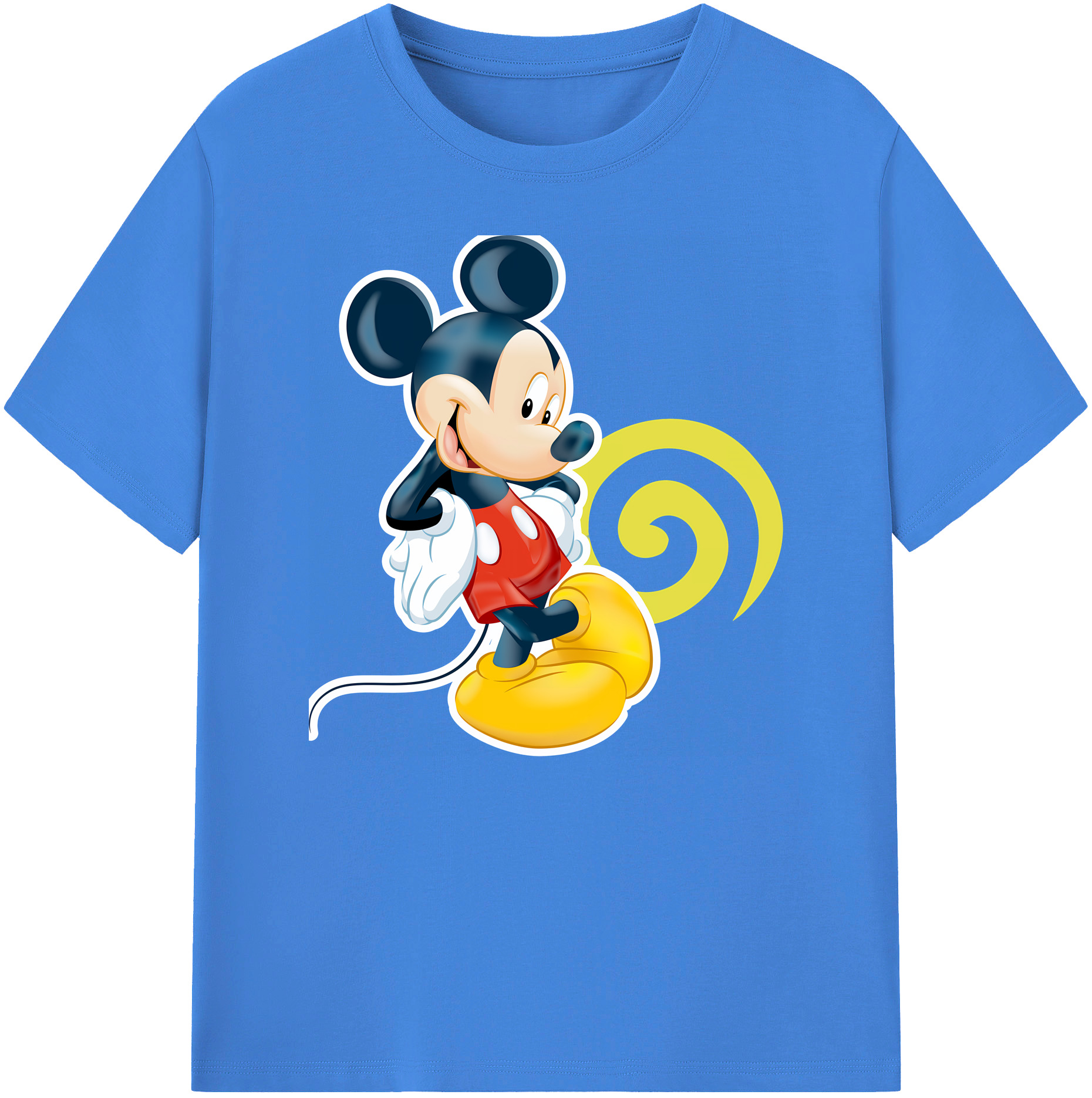 ミッキーマウス Mickey Mouse 綿100％ メンズ半袖Tシャツ｜肌触りやわらか＆通気性