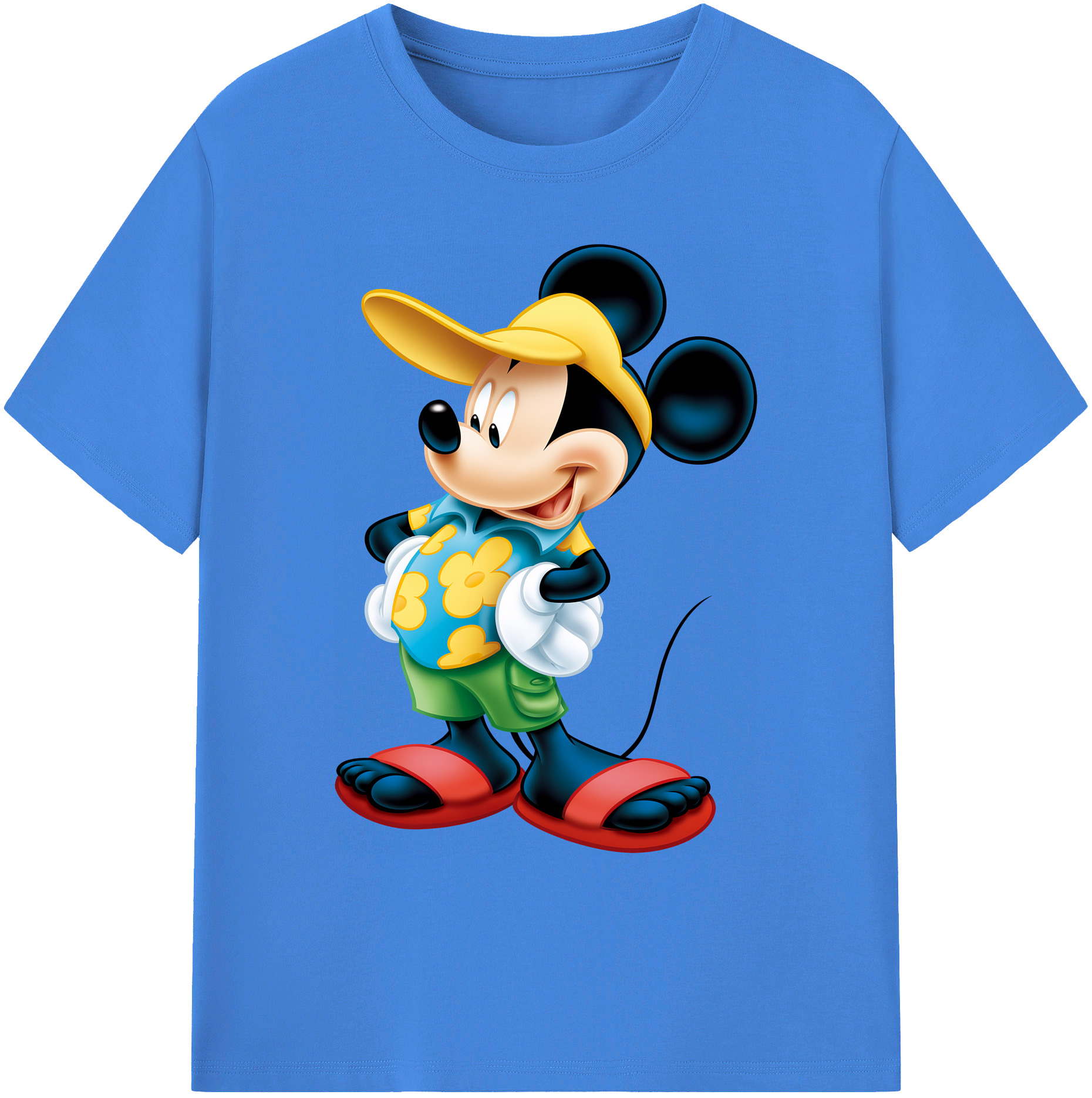 ミッキーマウス Mickey Mouse 綿100％ メンズ半袖Tシャツ｜肌触りやわらか＆通気性