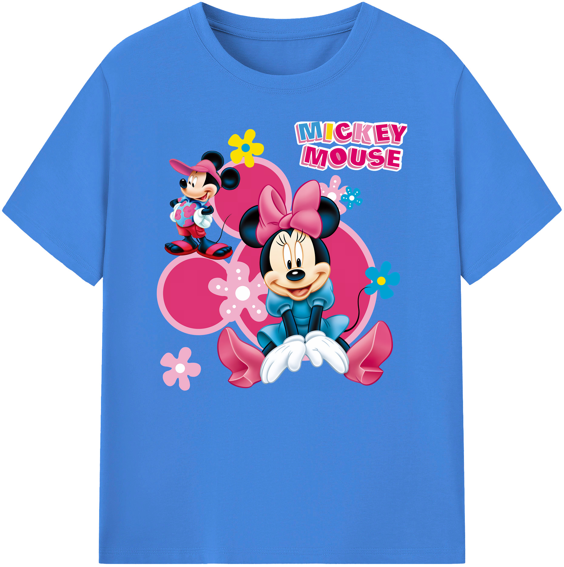 ミッキーマウス Mickey Mouse 綿100％ メンズ半袖Tシャツ｜肌触りやわらか＆通気性