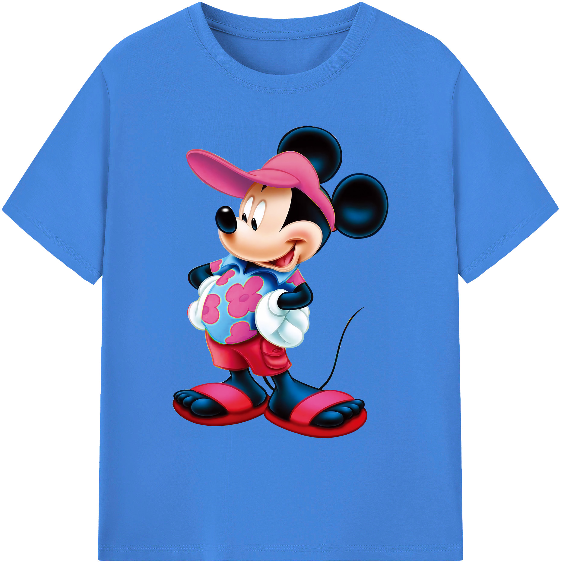 ミッキーマウス Mickey Mouse 綿100％ メンズ半袖Tシャツ｜肌触りやわらか＆通気性