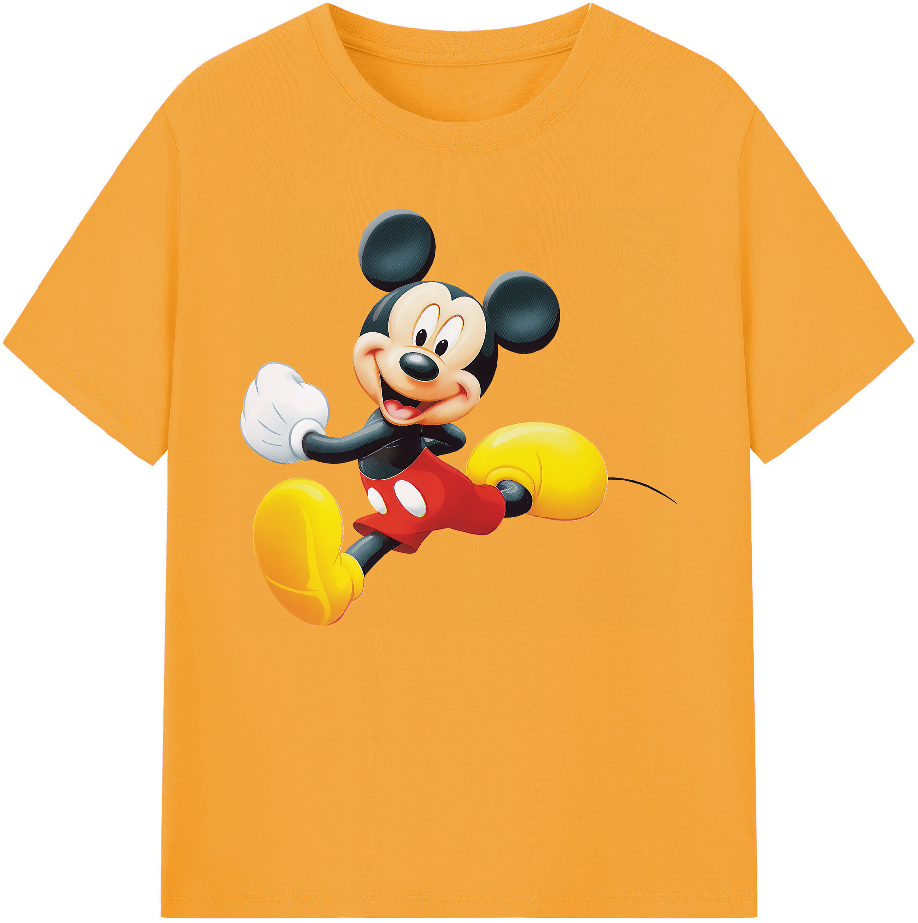 ミッキーマウス Mickey Mouse 綿100％ メンズ半袖Tシャツ｜肌触りやわらか＆通気性