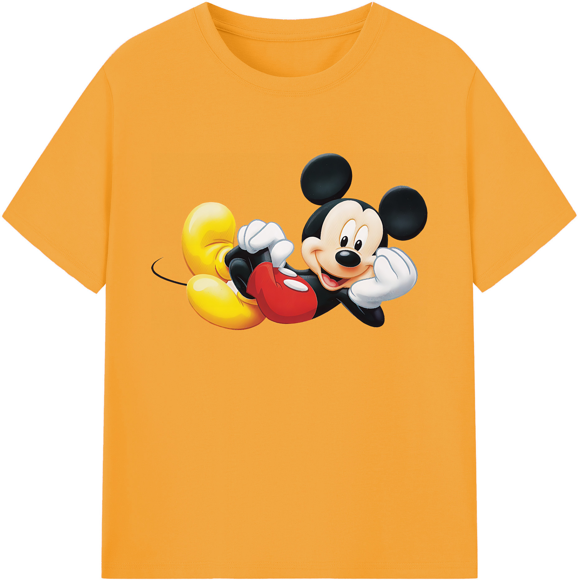 ミッキーマウス Mickey Mouse 綿100％ メンズ半袖Tシャツ｜肌触りやわらか＆通気性
