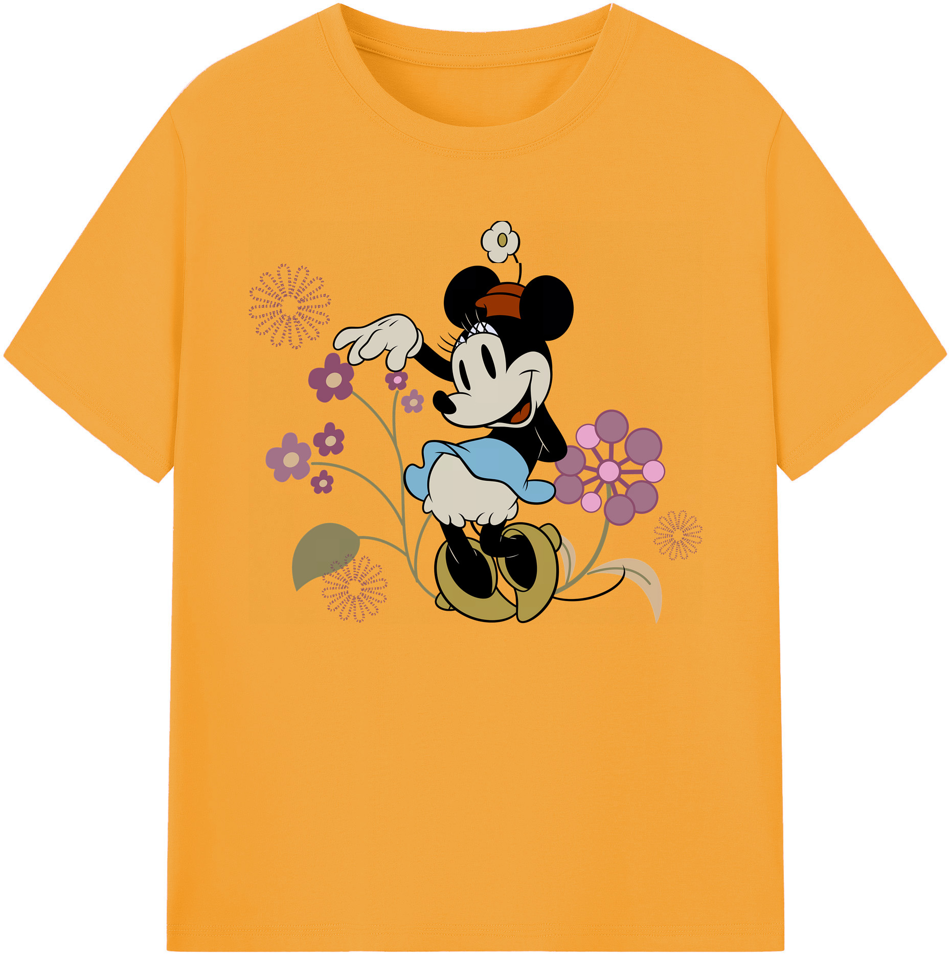 ミッキーマウス Mickey Mouse 綿100％ メンズ半袖Tシャツ｜肌触りやわらか＆通気性