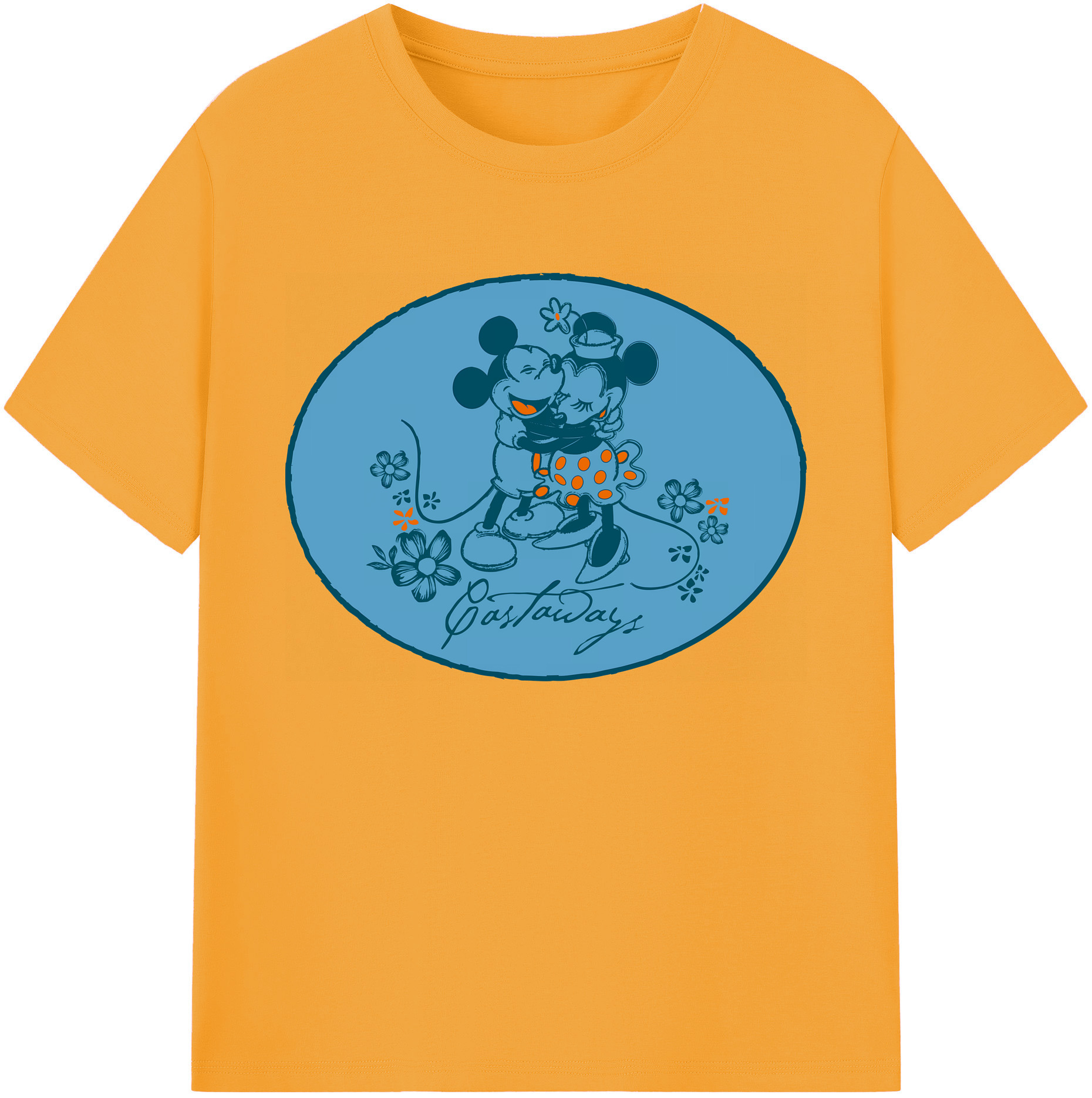 ミッキーマウス Mickey Mouse 綿100％ メンズ半袖Tシャツ｜肌触りやわらか＆通気性