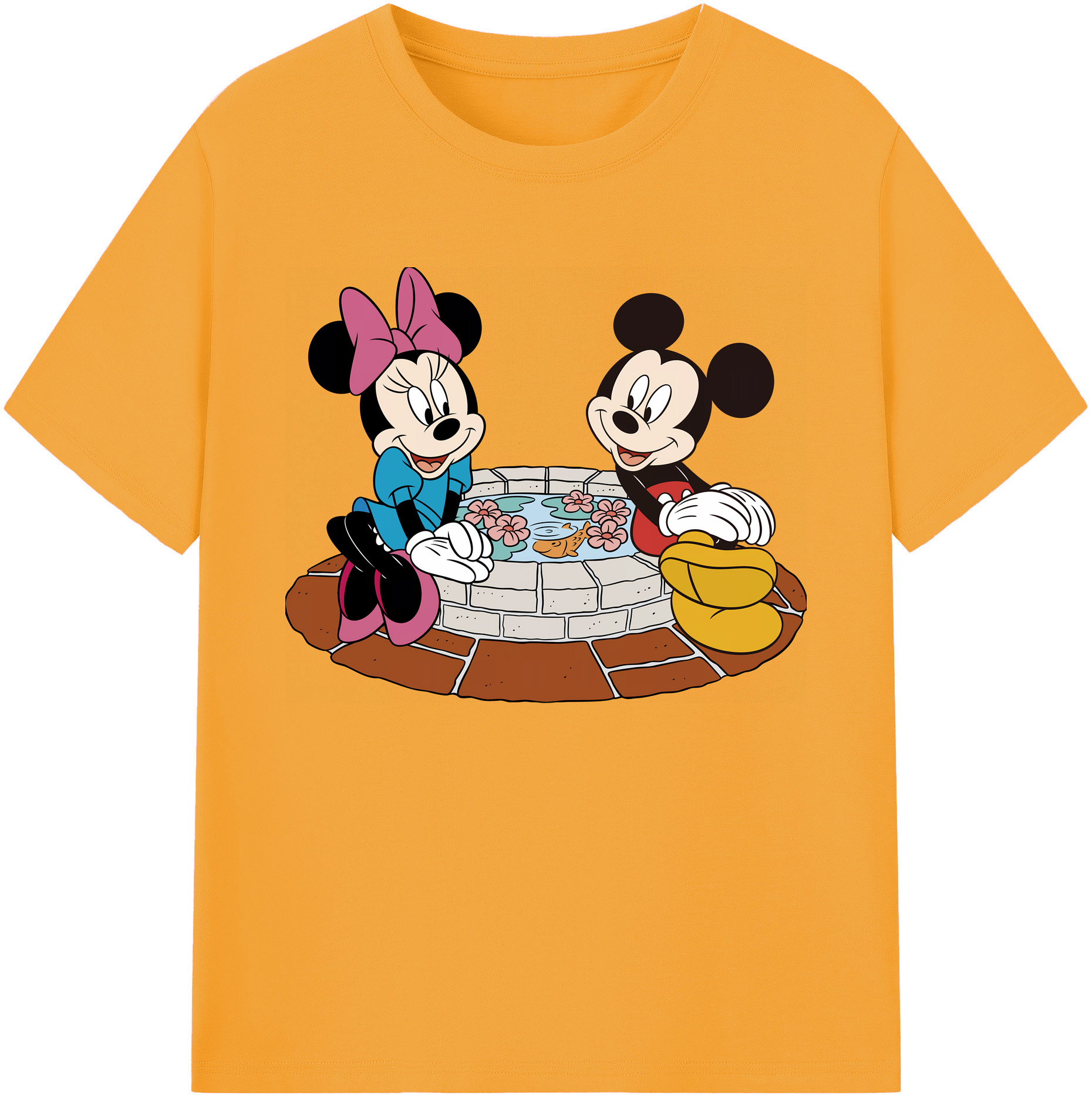 ミッキーマウス Mickey Mouse 綿100％ メンズ半袖Tシャツ｜肌触りやわらか＆通気性