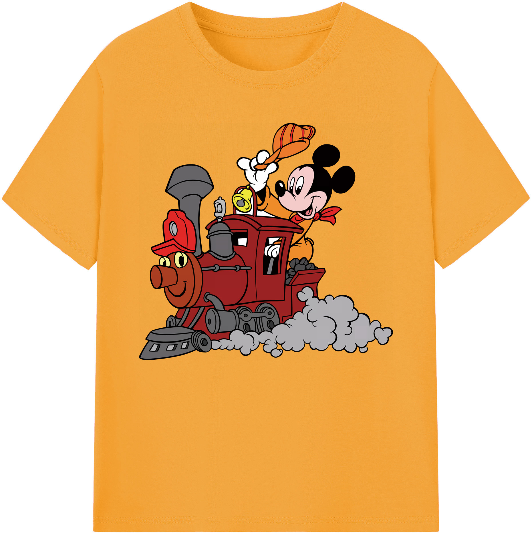 ミッキーマウス Mickey Mouse 綿100％ メンズ半袖Tシャツ｜肌触りやわらか＆通気性