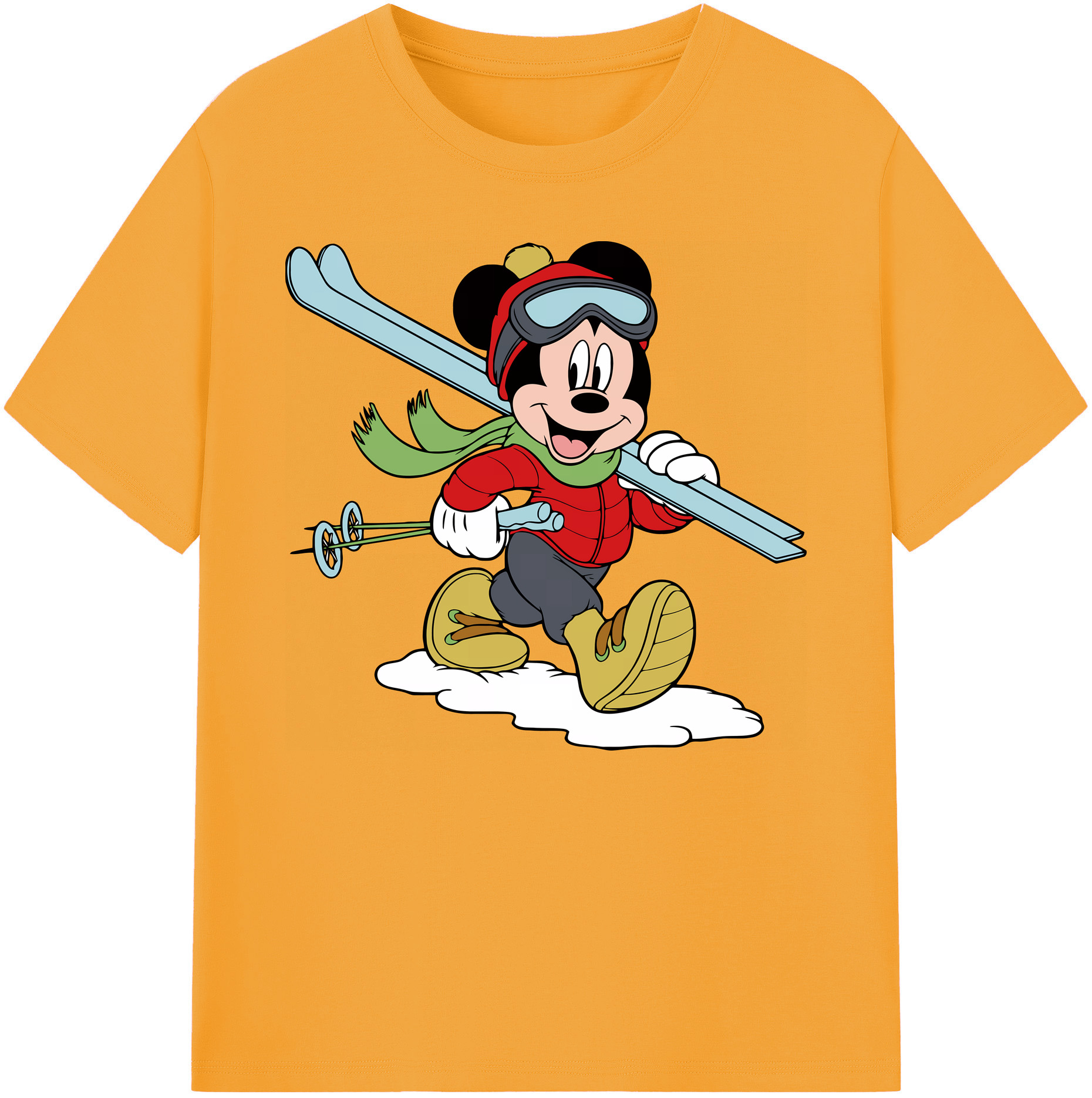 ミッキーマウス Mickey Mouse 綿100％ メンズ半袖Tシャツ｜肌触りやわらか＆通気性
