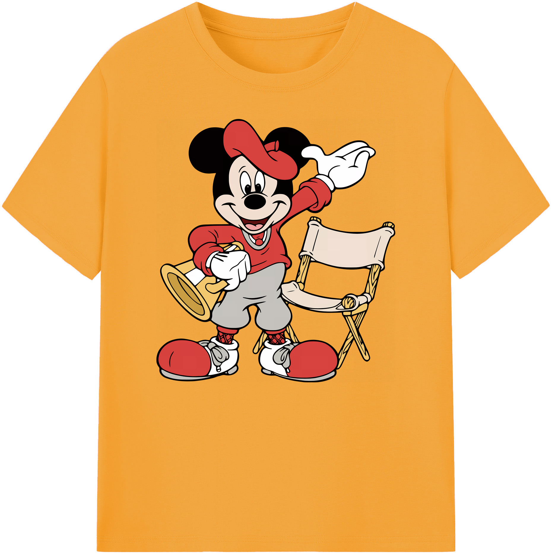 ミッキーマウス Mickey Mouse 綿100％ メンズ半袖Tシャツ｜肌触りやわらか＆通気性