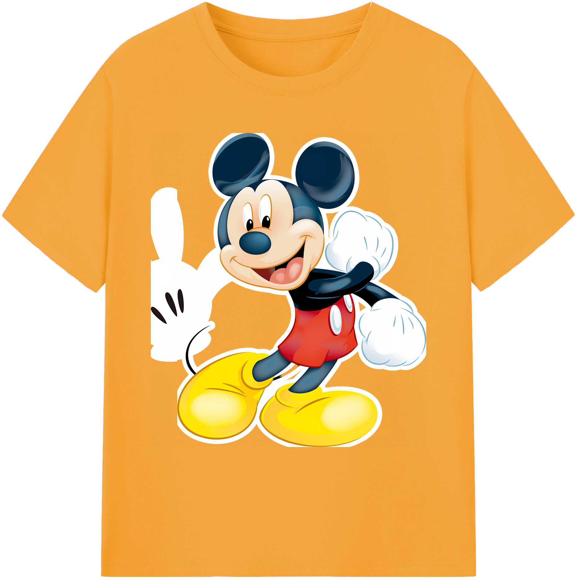 ミッキーマウス Mickey Mouse 綿100％ メンズ半袖Tシャツ｜肌触りやわらか＆通気性