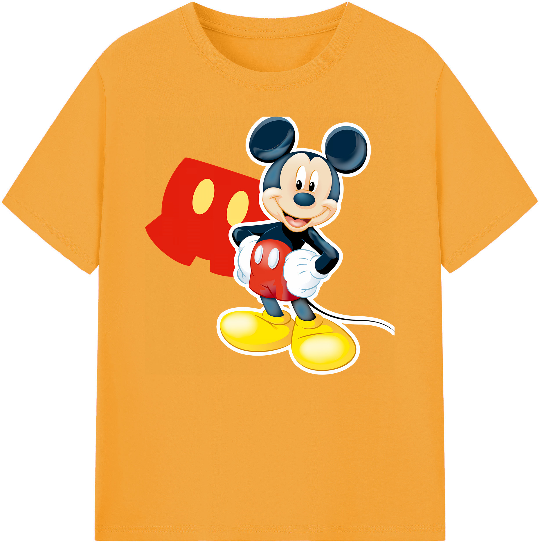 ミッキーマウス Mickey Mouse 綿100％ メンズ半袖Tシャツ｜肌触りやわらか＆通気性