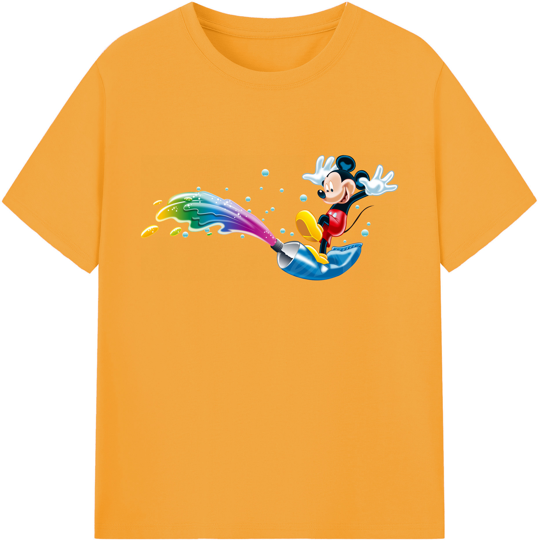 ミッキーマウス Mickey Mouse 綿100％ メンズ半袖Tシャツ｜肌触りやわらか＆通気性