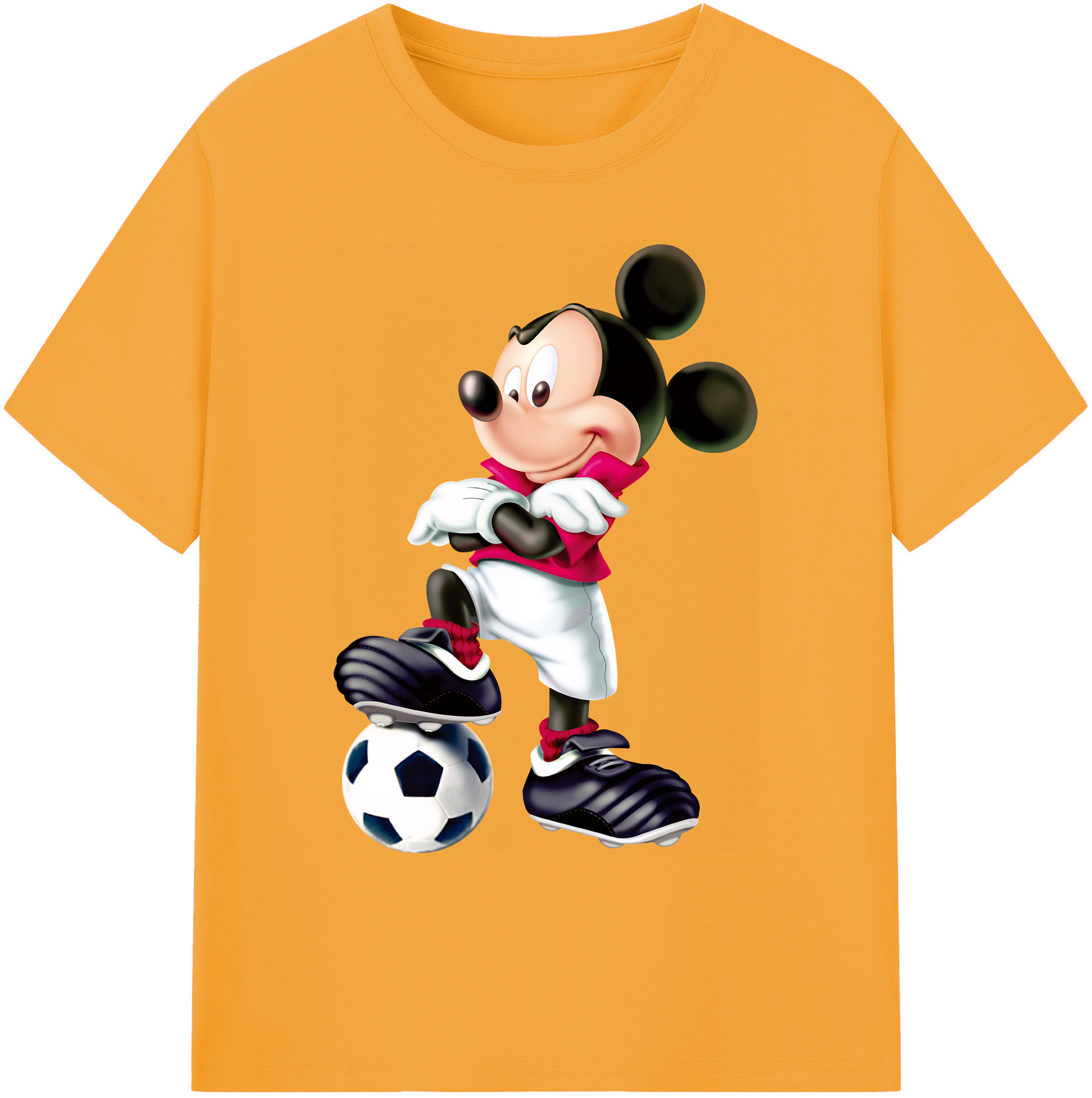 ミッキーマウス Mickey Mouse 綿100％ メンズ半袖Tシャツ｜肌触りやわらか＆通気性