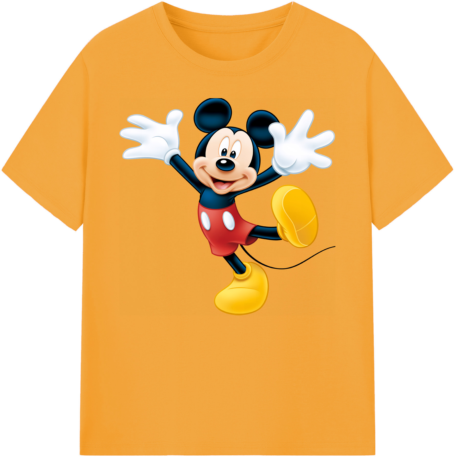 ミッキーマウス Mickey Mouse 綿100％ メンズ半袖Tシャツ｜肌触りやわらか＆通気性