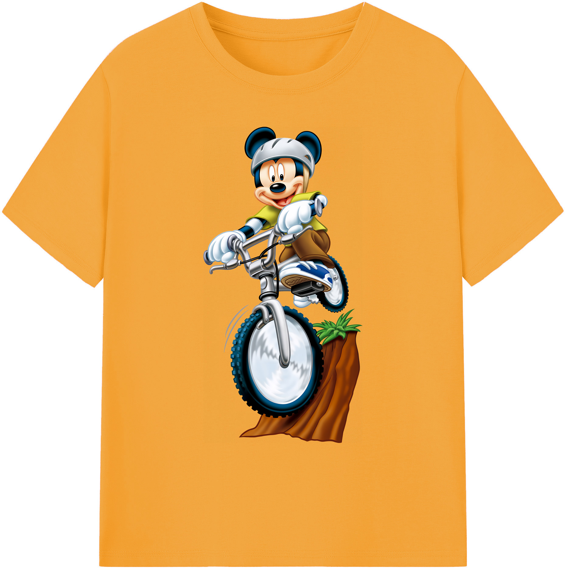 ミッキーマウス Mickey Mouse 綿100％ メンズ半袖Tシャツ｜肌触りやわらか＆通気性