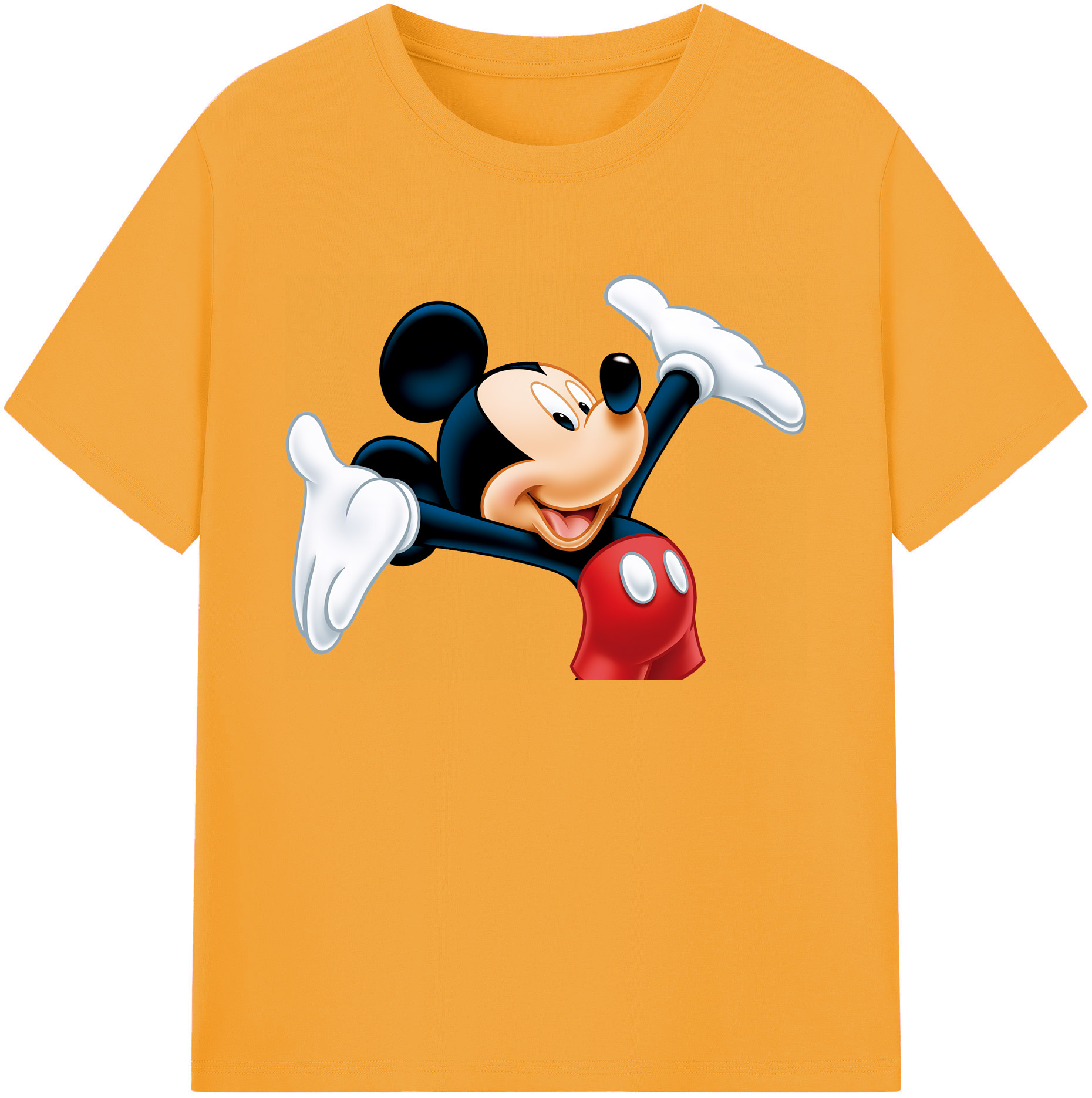ミッキーマウス Mickey Mouse 綿100％ メンズ半袖Tシャツ｜肌触りやわらか＆通気性