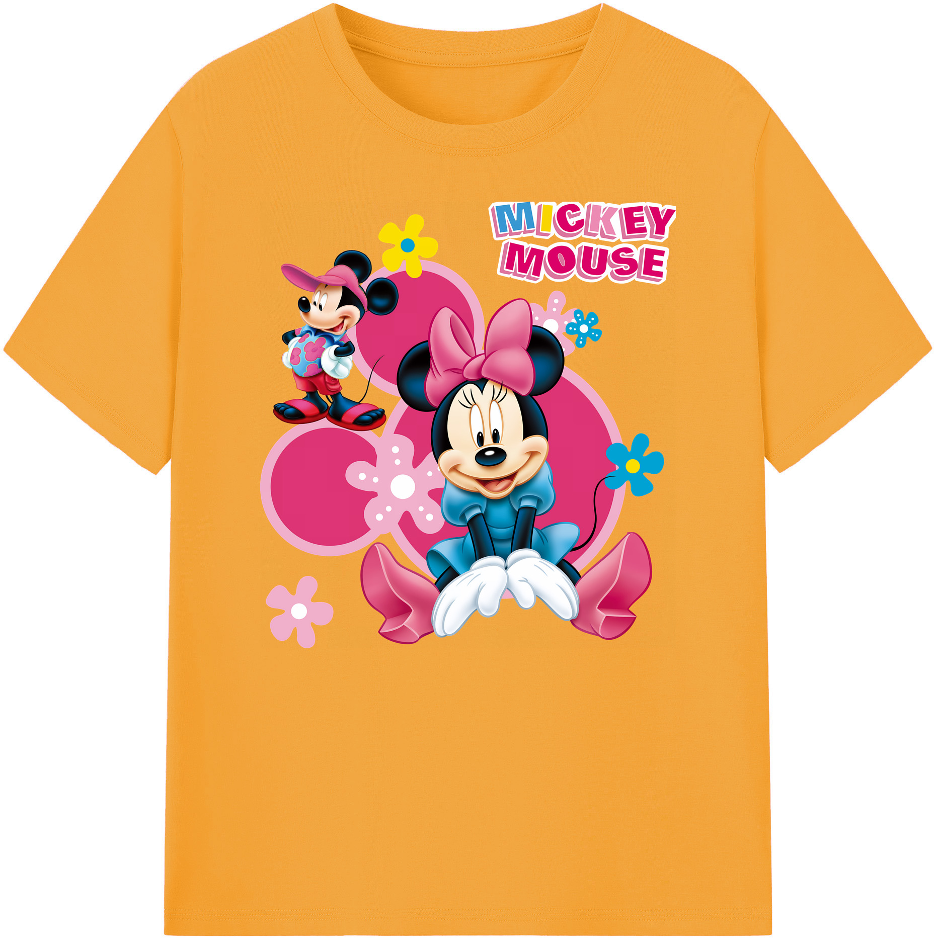 ミッキーマウス Mickey Mouse 綿100％ メンズ半袖Tシャツ｜肌触りやわらか＆通気性