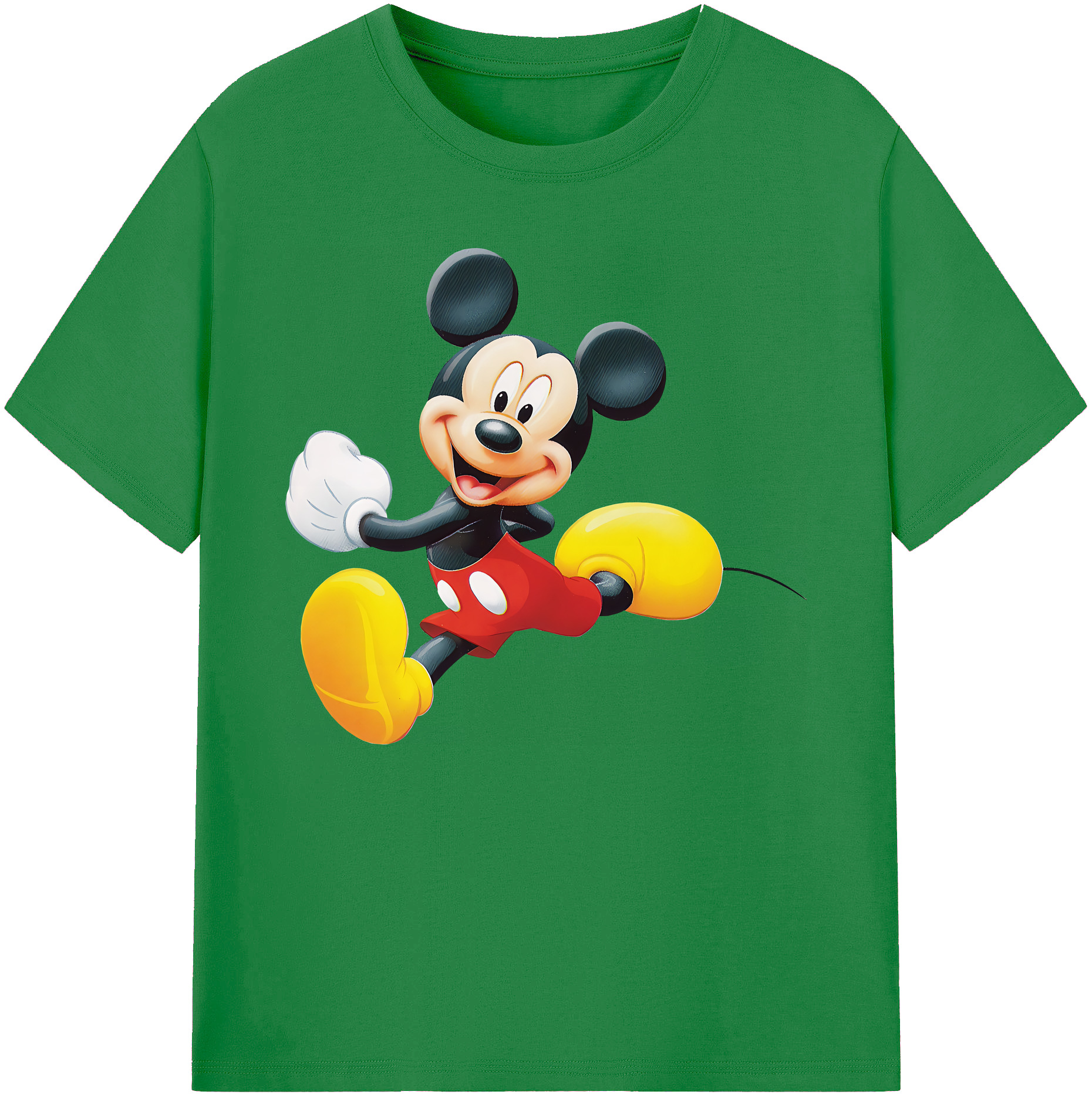 ミッキーマウス Mickey Mouse 綿100％ メンズ半袖Tシャツ｜肌触りやわらか＆通気性