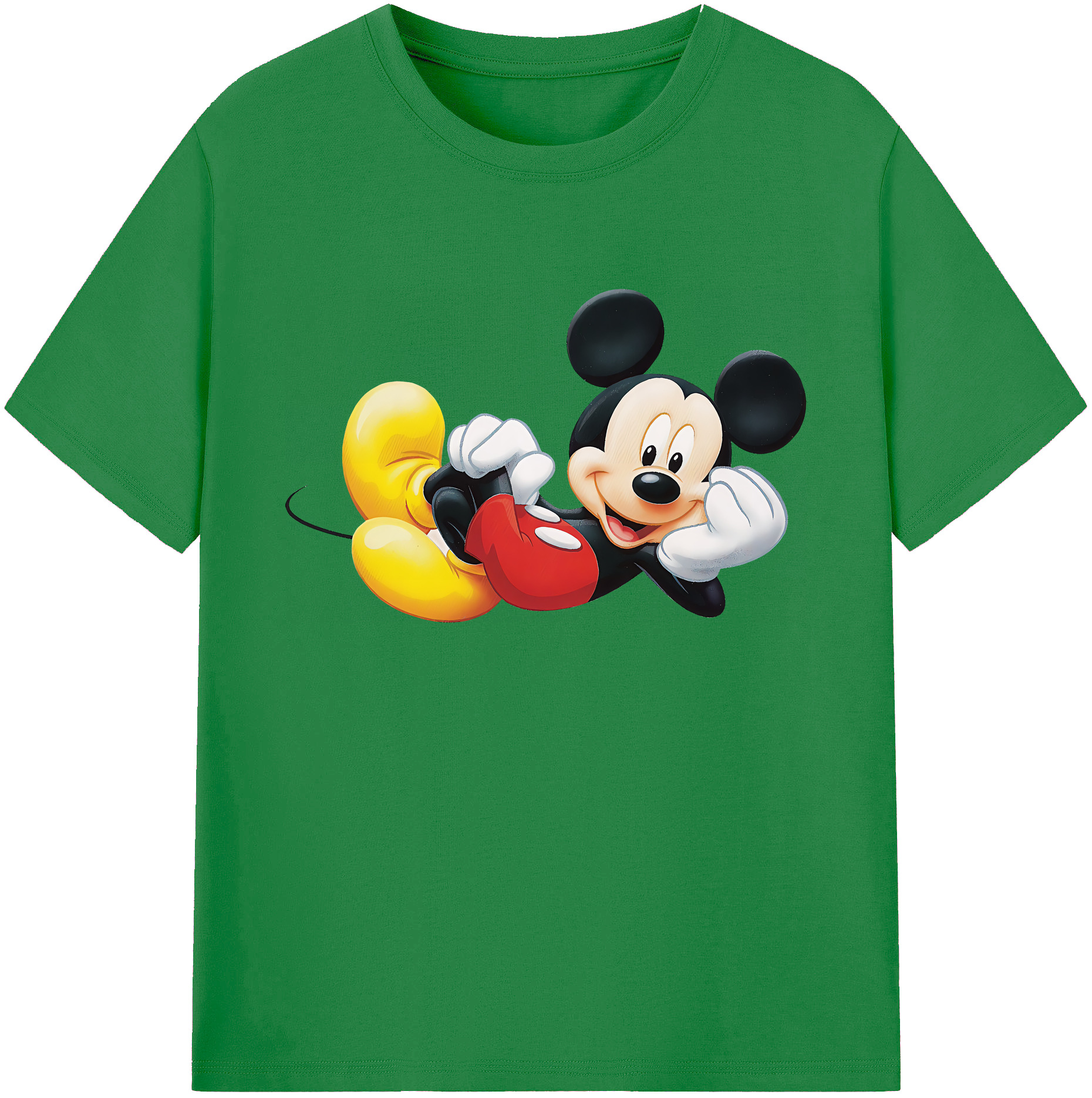 ミッキーマウス Mickey Mouse 綿100％ メンズ半袖Tシャツ｜肌触りやわらか＆通気性