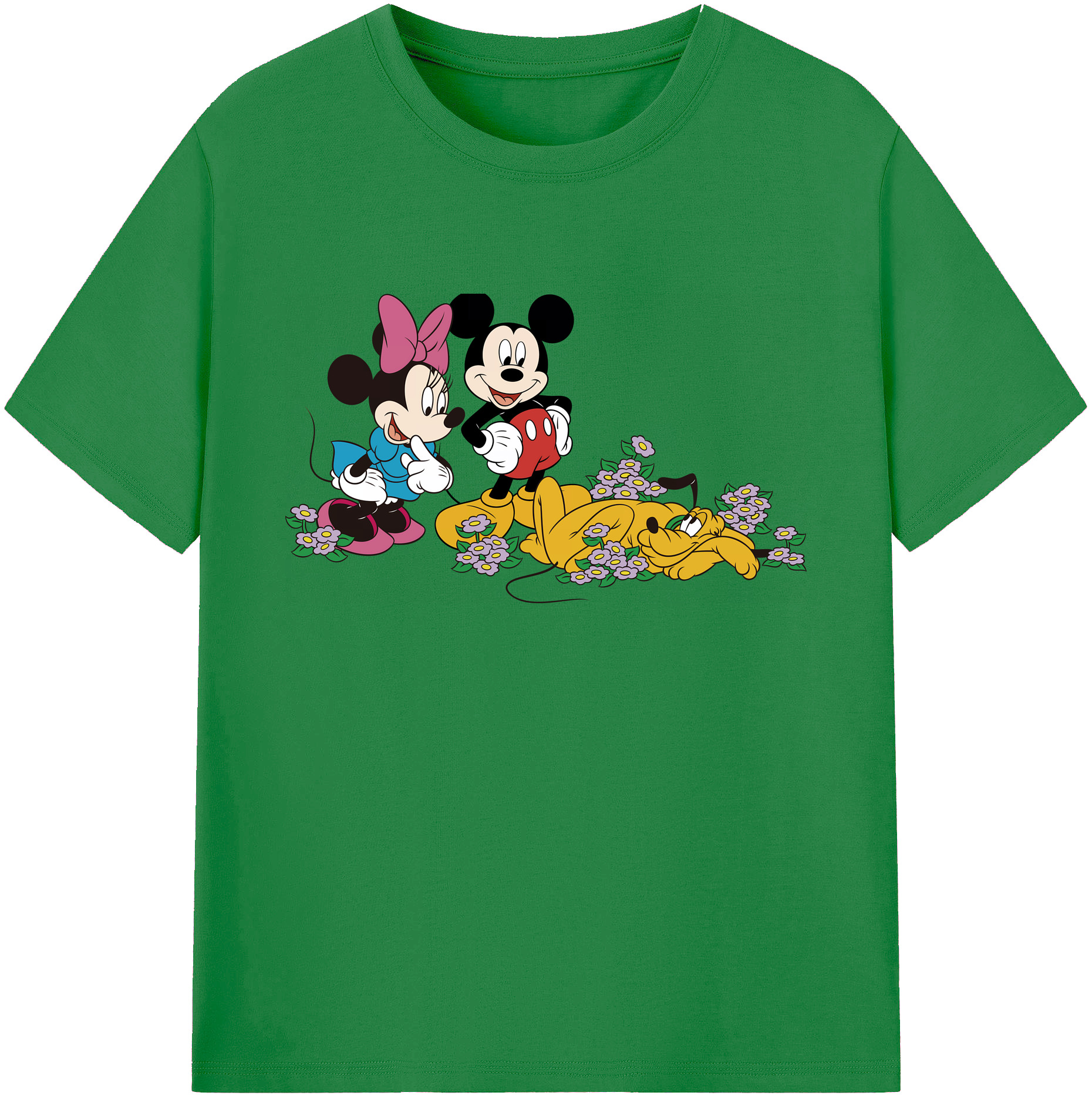 ミッキーマウス Mickey Mouse 綿100％ メンズ半袖Tシャツ｜肌触りやわらか＆通気性