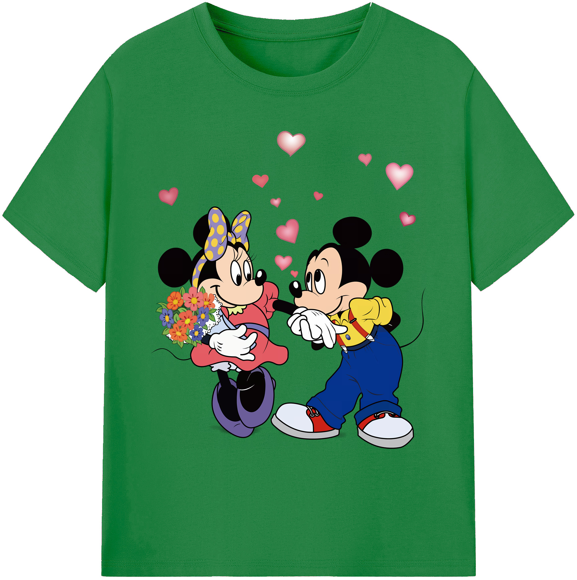 ミッキーマウス Mickey Mouse 綿100％ メンズ半袖Tシャツ｜肌触りやわらか＆通気性