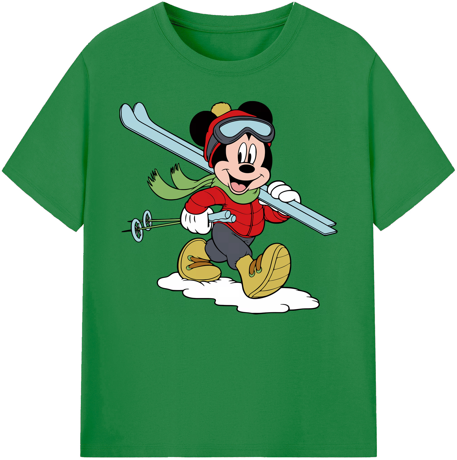 ミッキーマウス Mickey Mouse 綿100％ メンズ半袖Tシャツ｜肌触りやわらか＆通気性