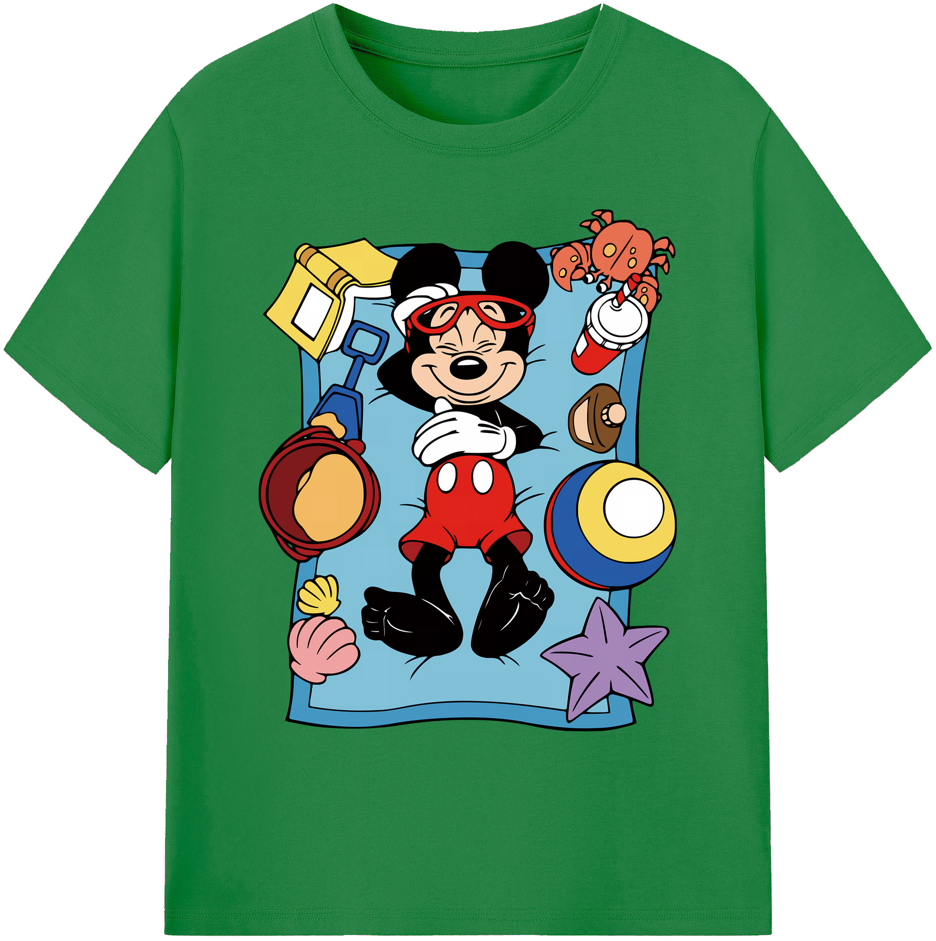 ミッキーマウス Mickey Mouse 綿100％ メンズ半袖Tシャツ｜肌触りやわらか＆通気性