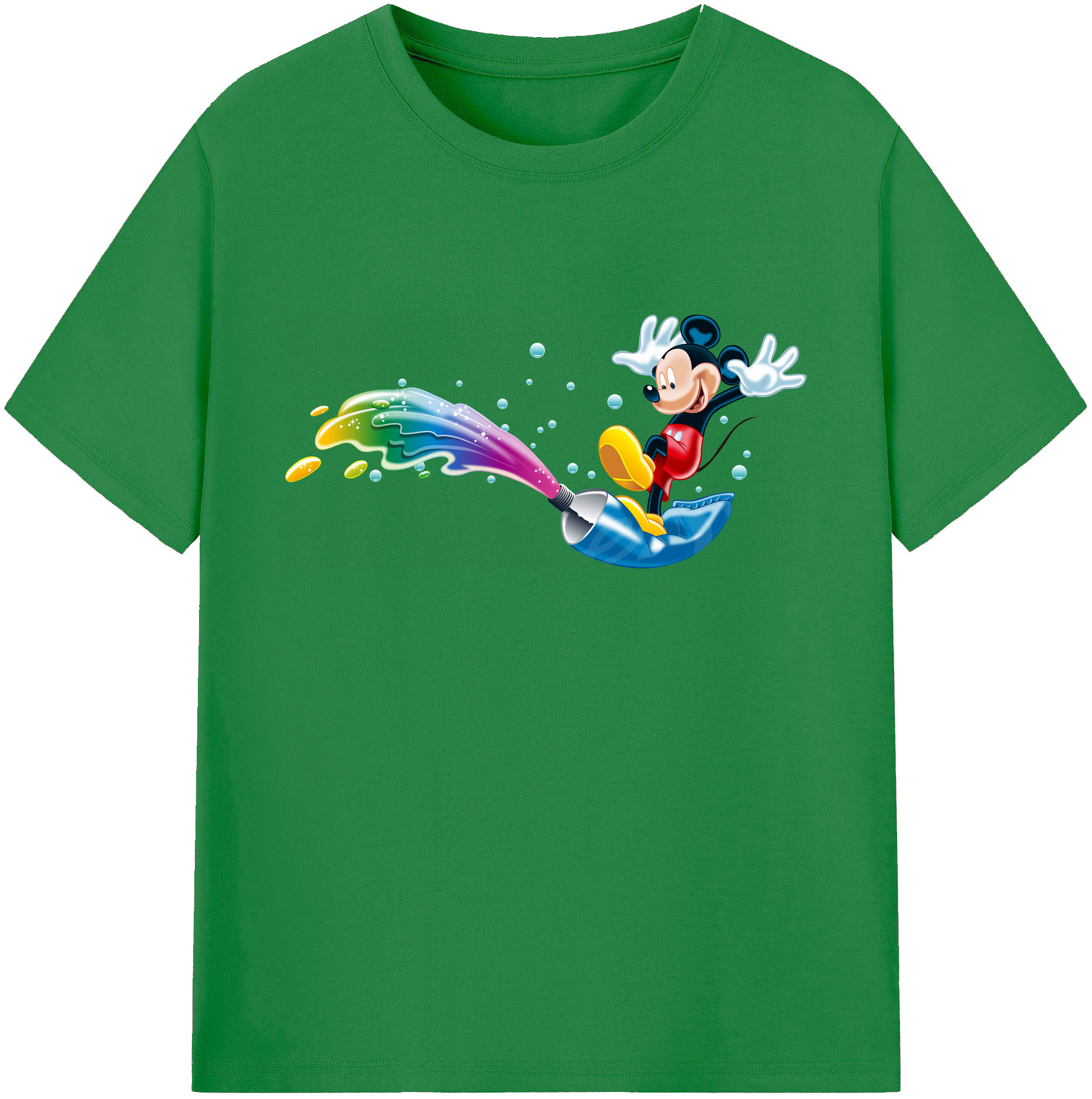 ミッキーマウス Mickey Mouse 綿100％ メンズ半袖Tシャツ｜肌触りやわらか＆通気性