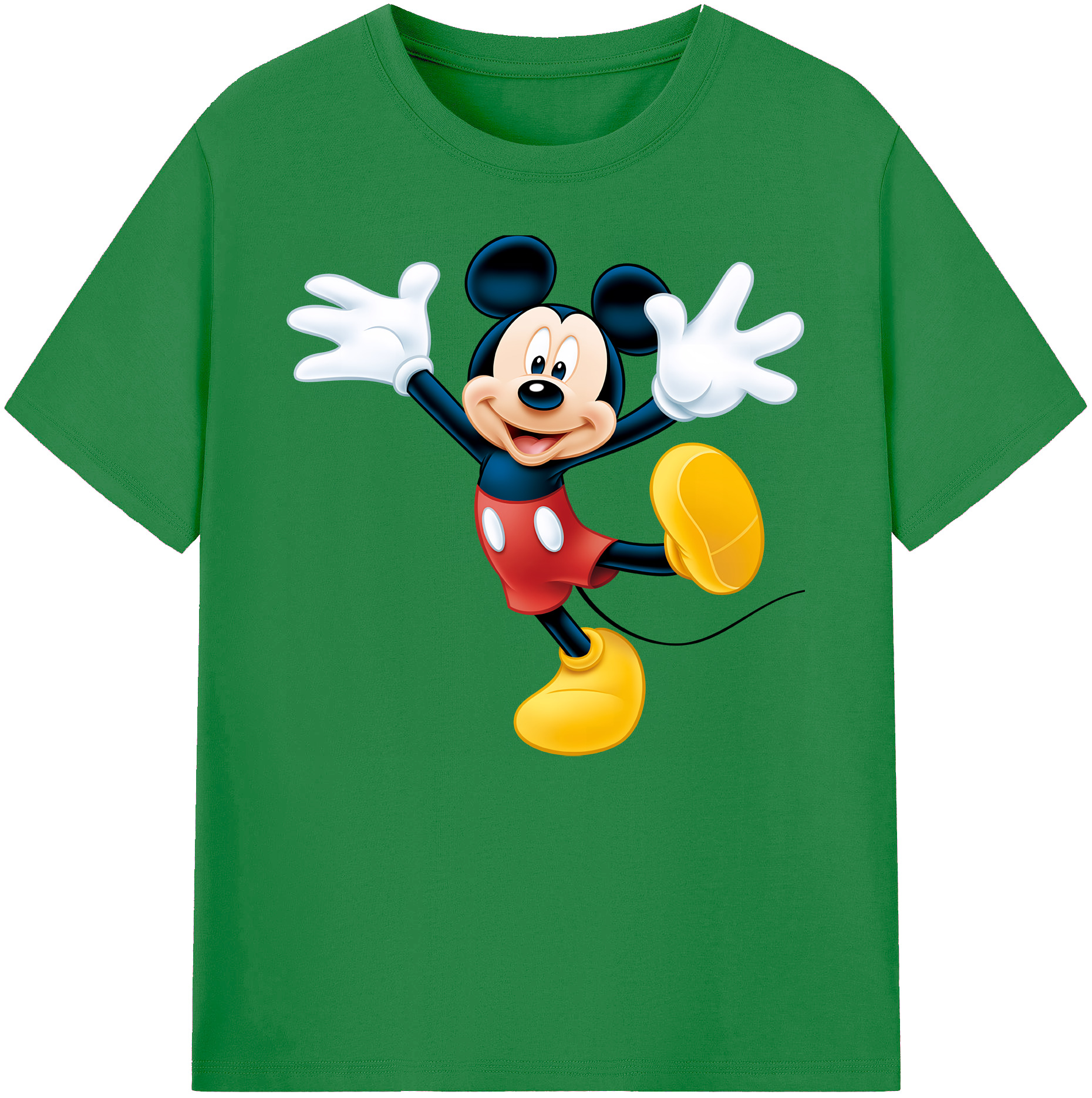 ミッキーマウス Mickey Mouse 綿100％ メンズ半袖Tシャツ｜肌触りやわらか＆通気性