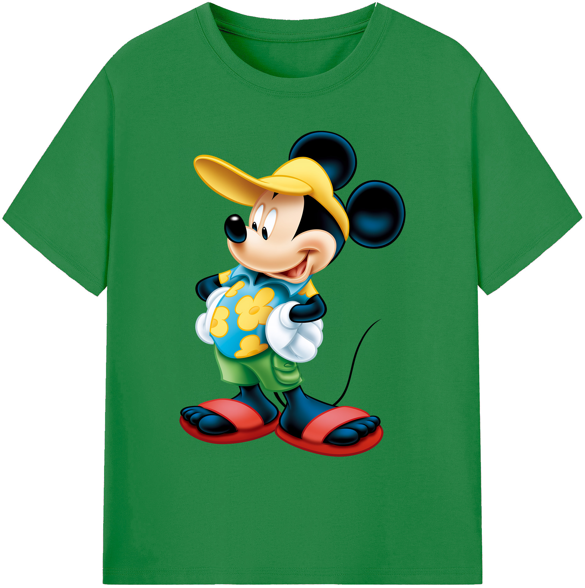 ミッキーマウス Mickey Mouse 綿100％ メンズ半袖Tシャツ｜肌触りやわらか＆通気性