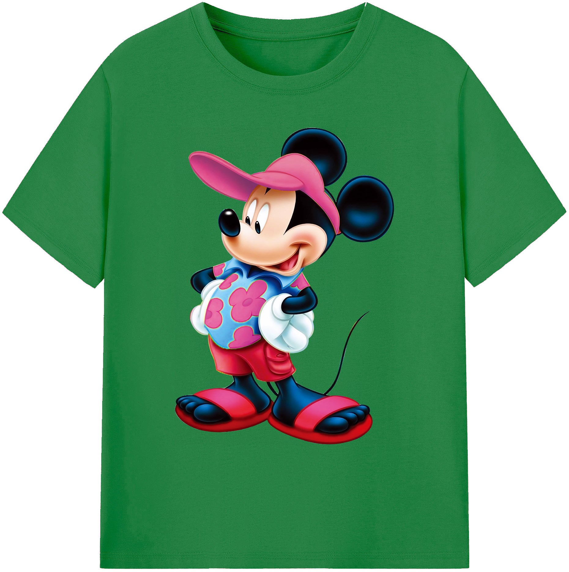 ミッキーマウス Mickey Mouse 綿100％ メンズ半袖Tシャツ｜肌触りやわらか＆通気性