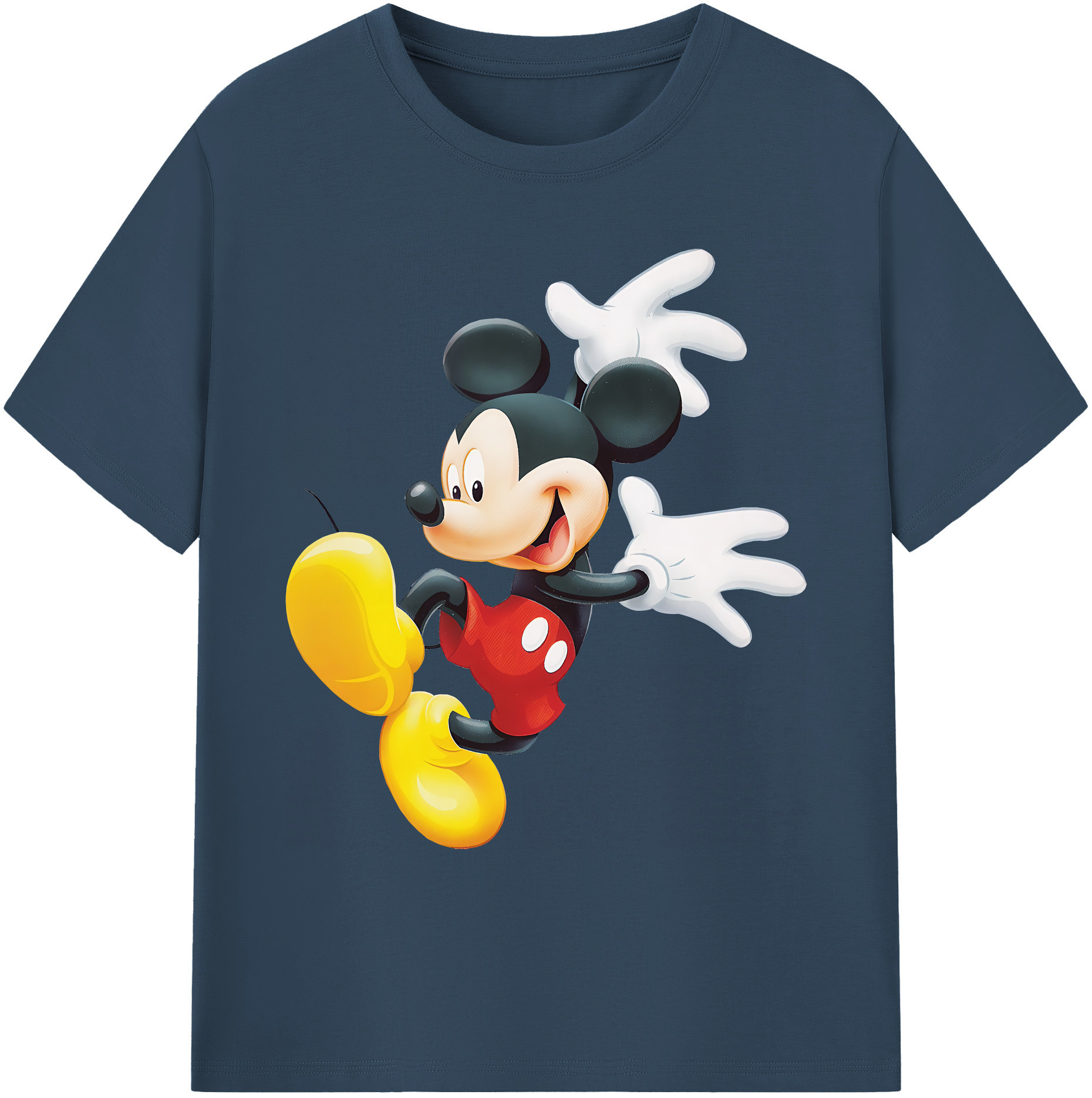 ミッキーマウス Mickey Mouse 綿100％ メンズ半袖Tシャツ｜肌触りやわらか＆通気性
