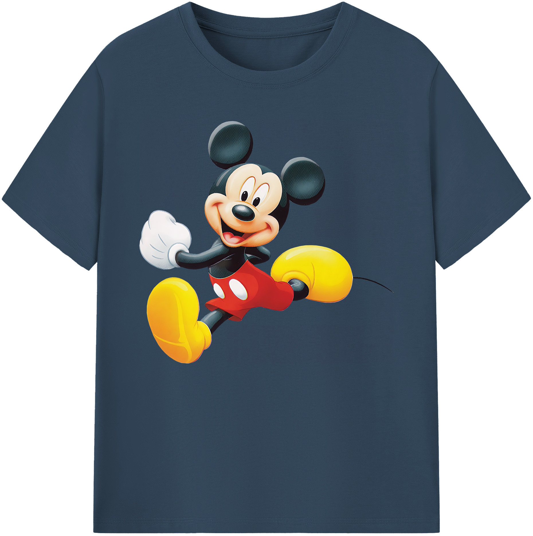 ミッキーマウス Mickey Mouse 綿100％ メンズ半袖Tシャツ｜肌触りやわらか＆通気性