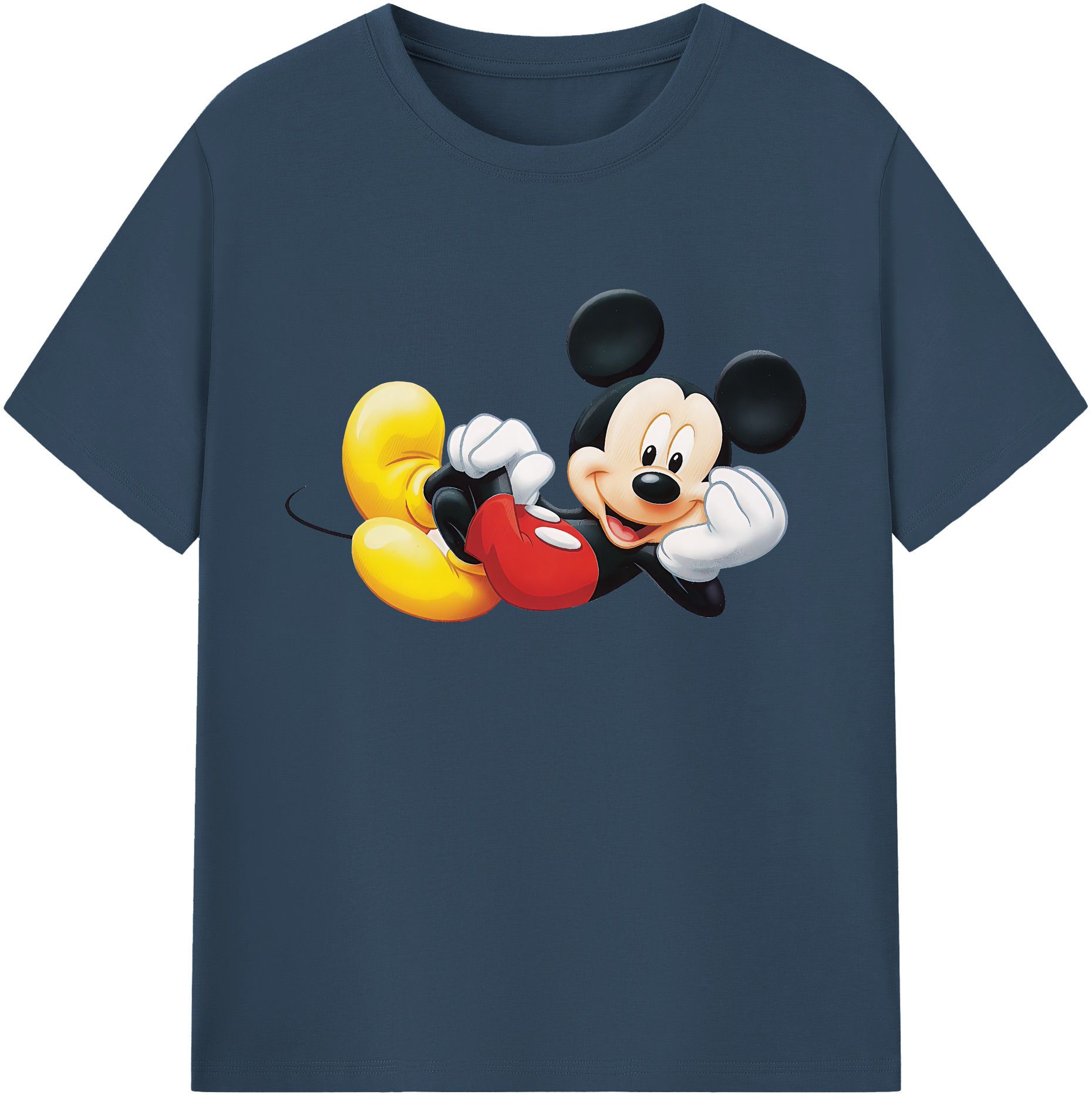 ミッキーマウス Mickey Mouse 綿100％ メンズ半袖Tシャツ｜肌触りやわらか＆通気性