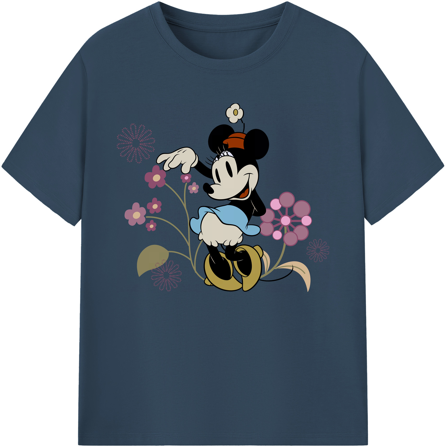 ミッキーマウス Mickey Mouse 綿100％ メンズ半袖Tシャツ｜肌触りやわらか＆通気性