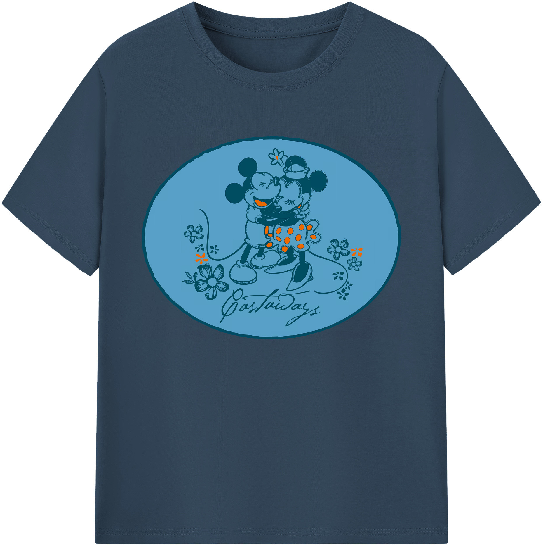 ミッキーマウス Mickey Mouse 綿100％ メンズ半袖Tシャツ｜肌触りやわらか＆通気性