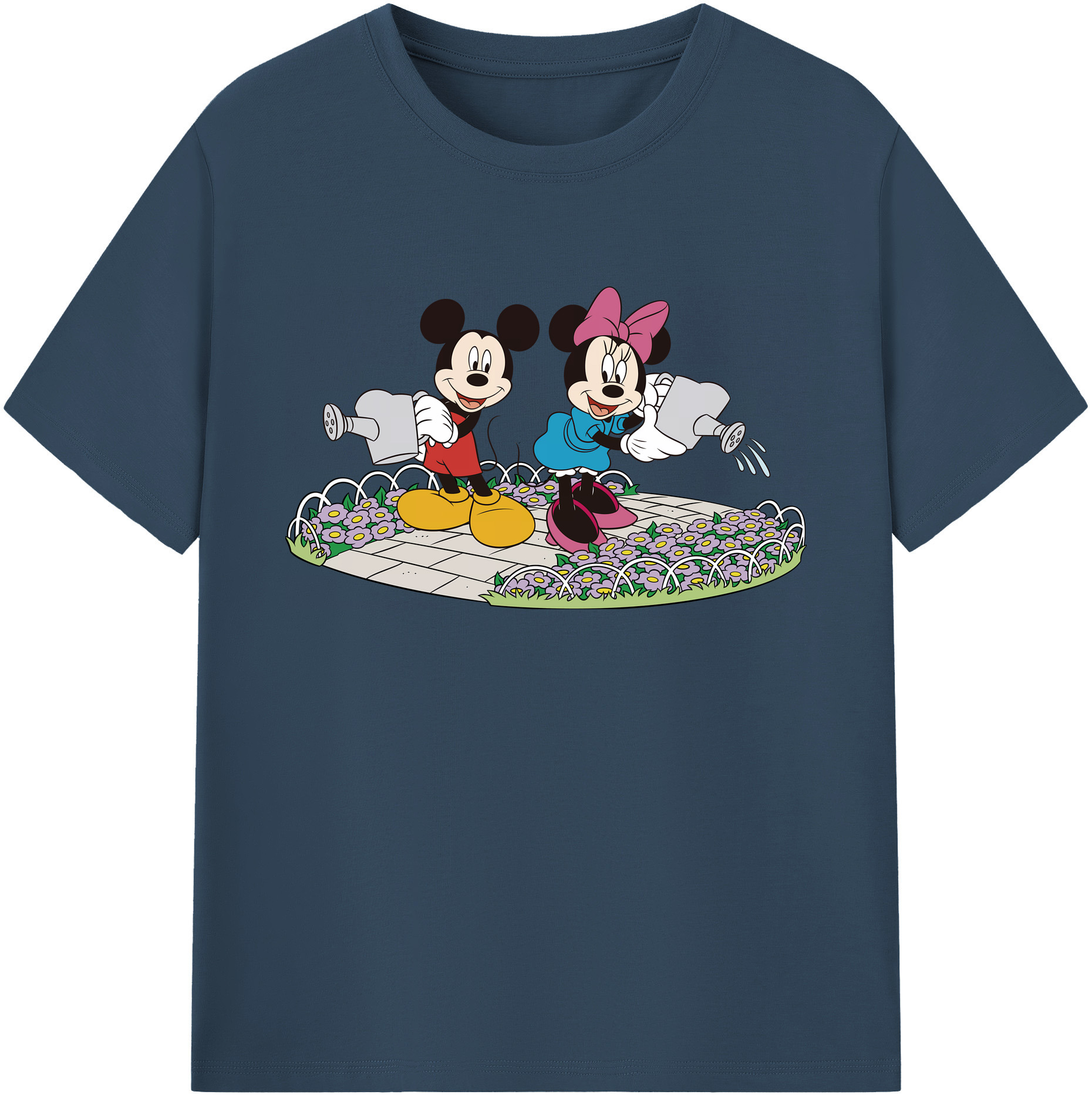 ミッキーマウス Mickey Mouse 綿100％ メンズ半袖Tシャツ｜肌触りやわらか＆通気性