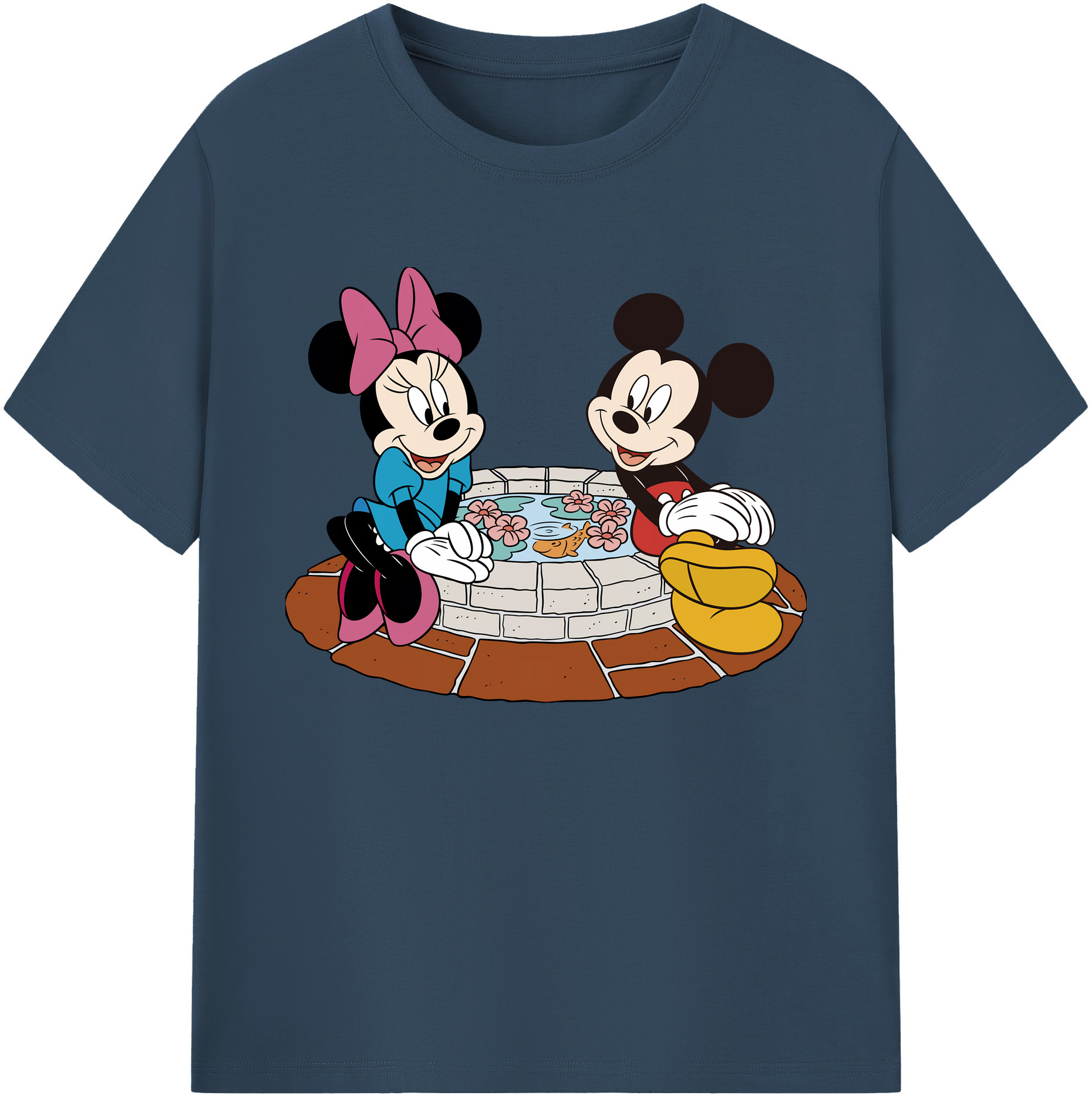 ミッキーマウス Mickey Mouse 綿100％ メンズ半袖Tシャツ｜肌触りやわらか＆通気性