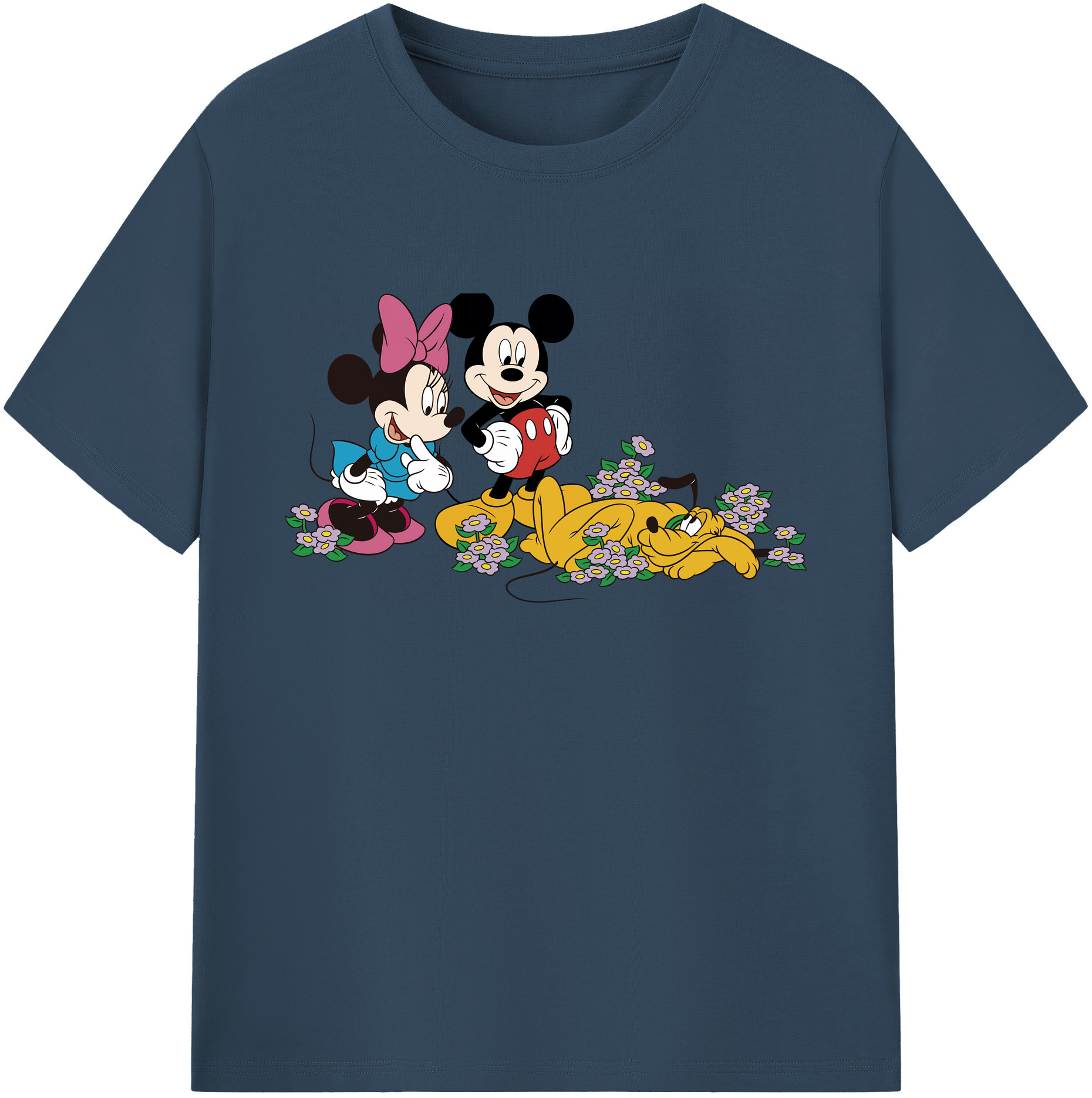 ミッキーマウス Mickey Mouse 綿100％ メンズ半袖Tシャツ｜肌触りやわらか＆通気性