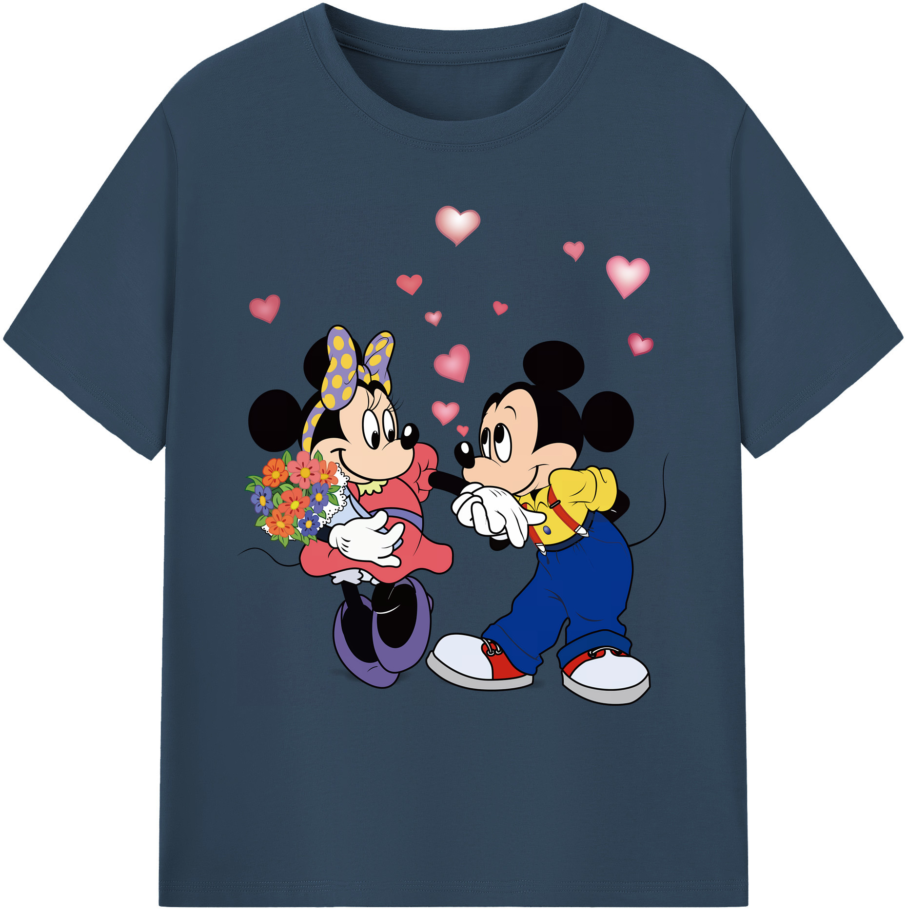 ミッキーマウス Mickey Mouse 綿100％ メンズ半袖Tシャツ｜肌触りやわらか＆通気性