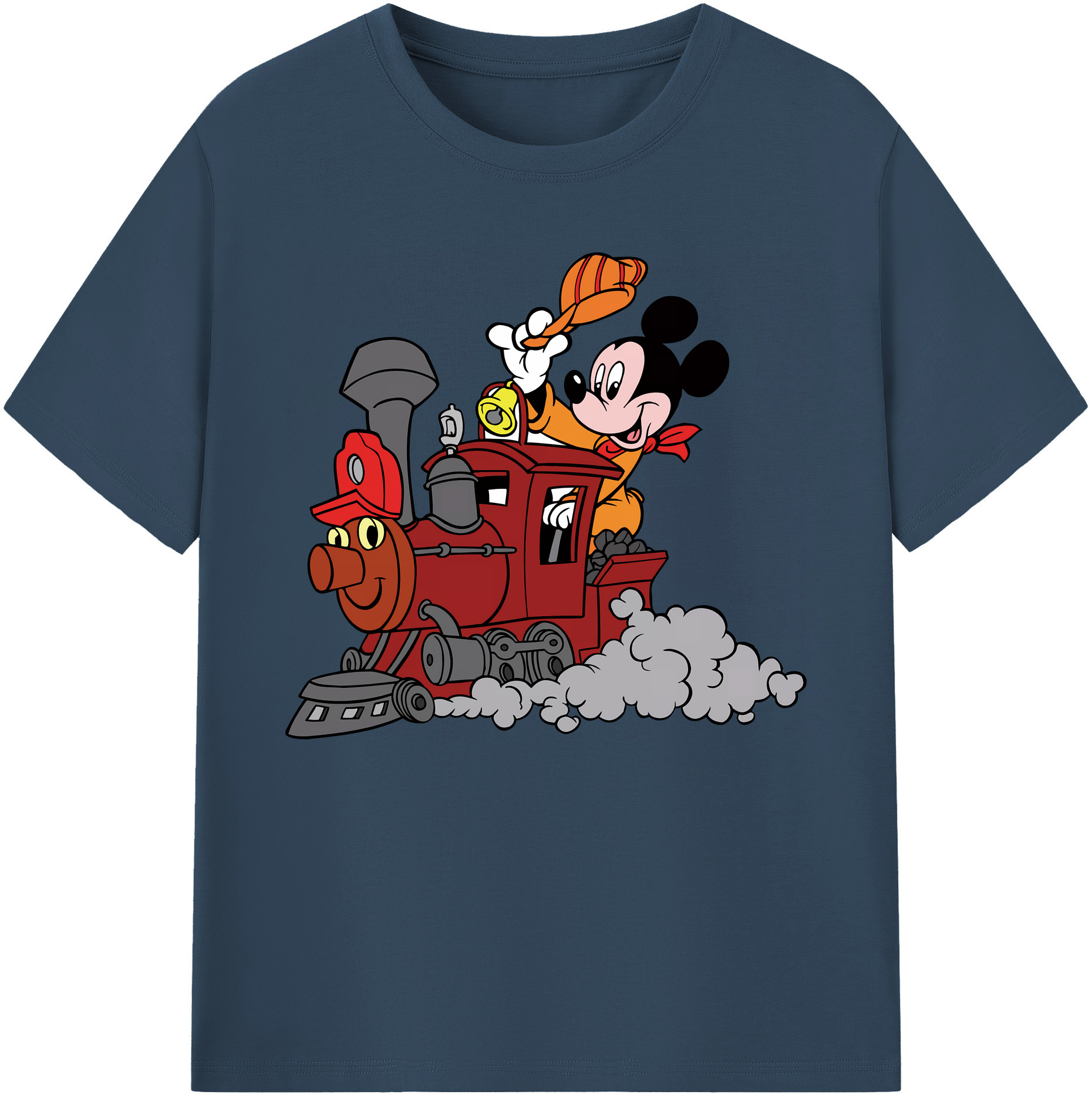 ミッキーマウス Mickey Mouse 綿100％ メンズ半袖Tシャツ｜肌触りやわらか＆通気性