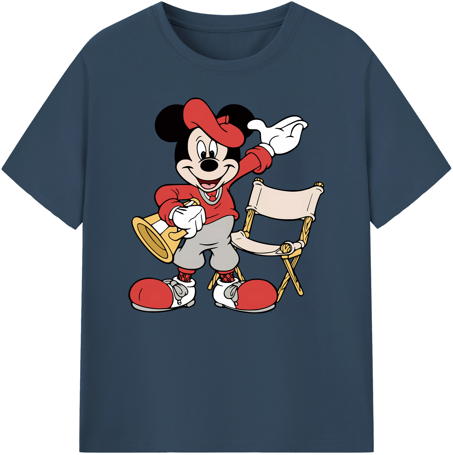 ミッキーマウス Mickey Mouse 綿100％ メンズ半袖Tシャツ｜肌触りやわらか＆通気性