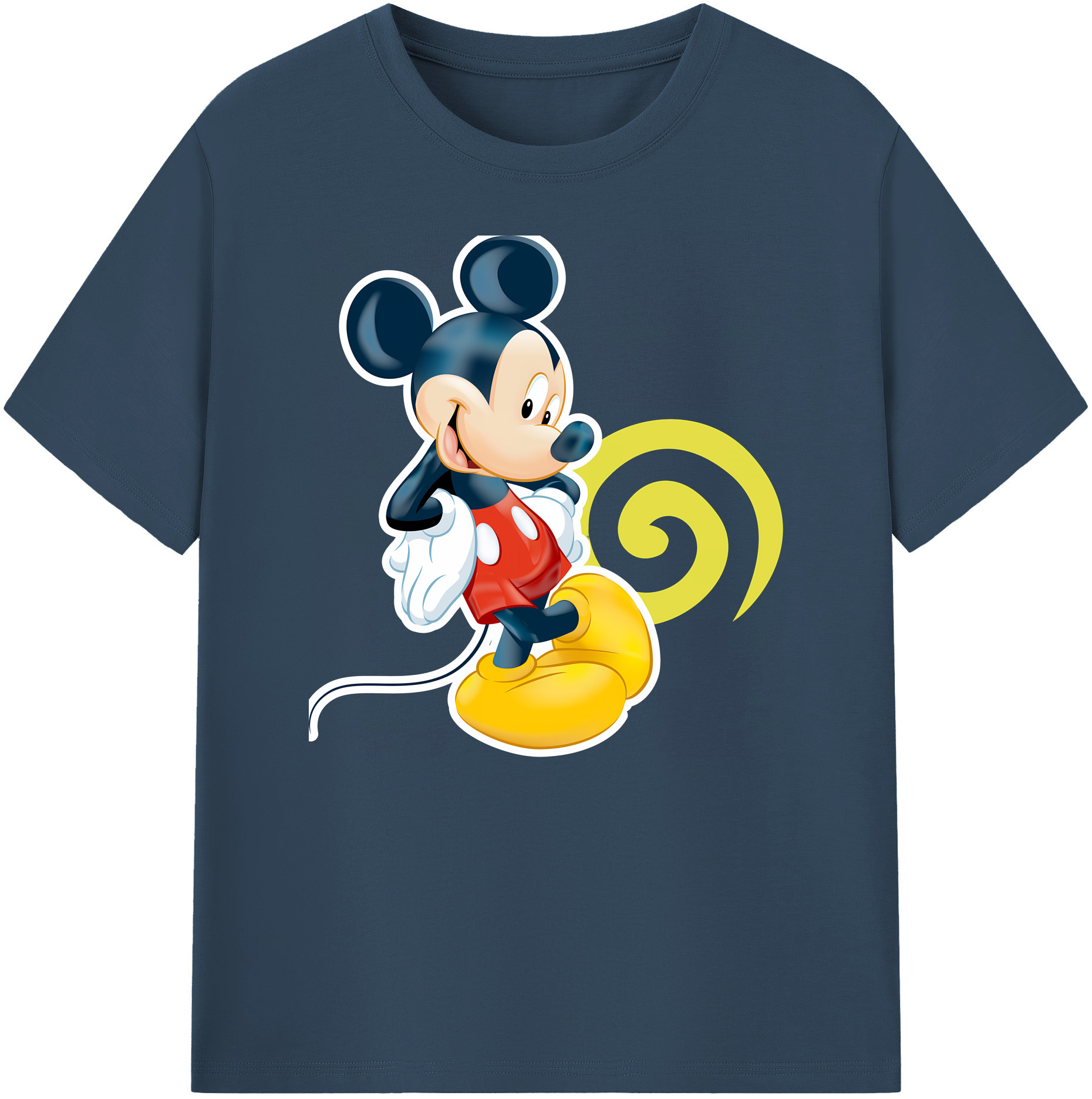 ミッキーマウス Mickey Mouse 綿100％ メンズ半袖Tシャツ｜肌触りやわらか＆通気性