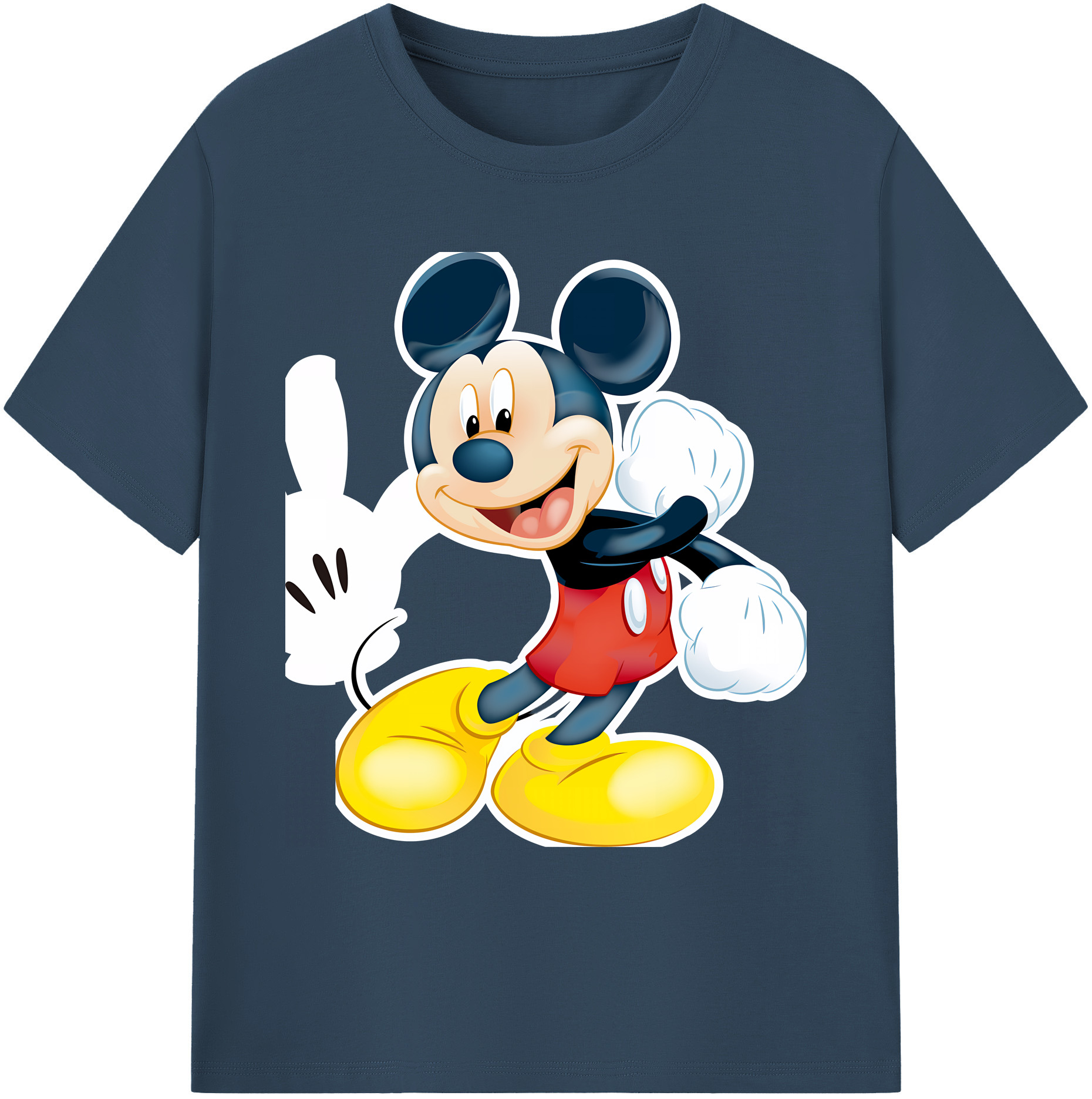 ミッキーマウス Mickey Mouse 綿100％ メンズ半袖Tシャツ｜肌触りやわらか＆通気性