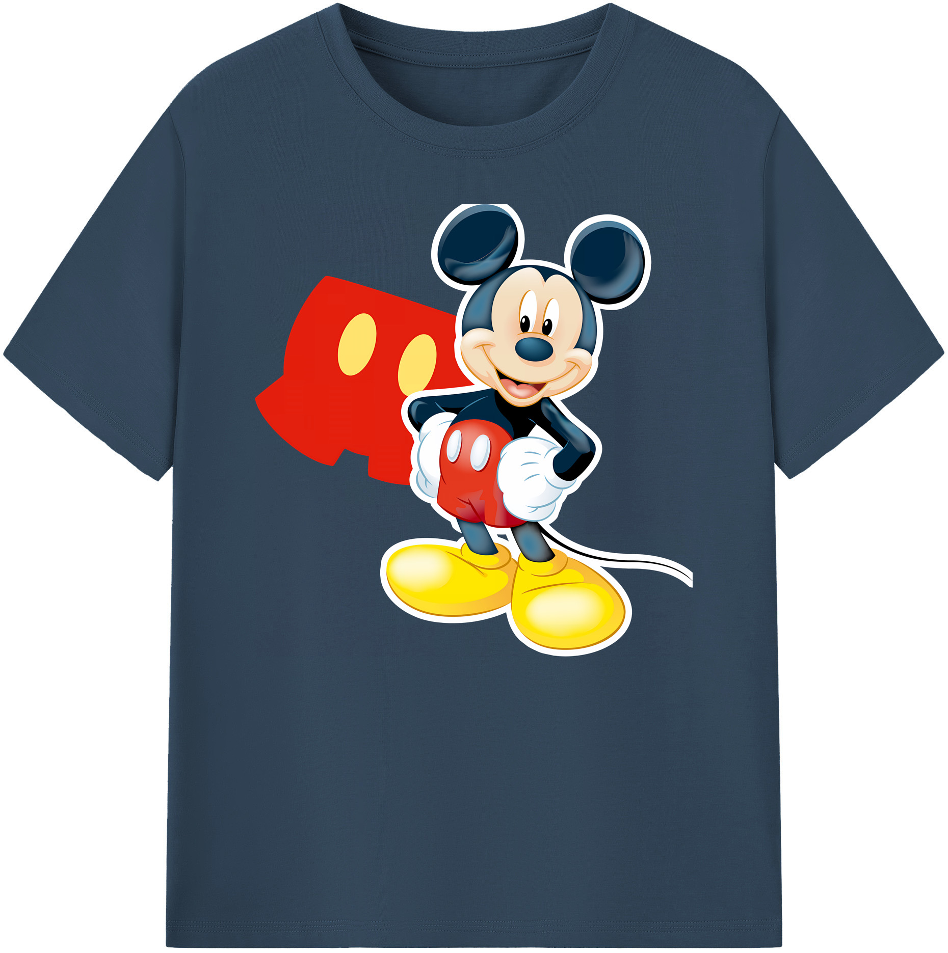 ミッキーマウス Mickey Mouse 綿100％ メンズ半袖Tシャツ｜肌触りやわらか＆通気性