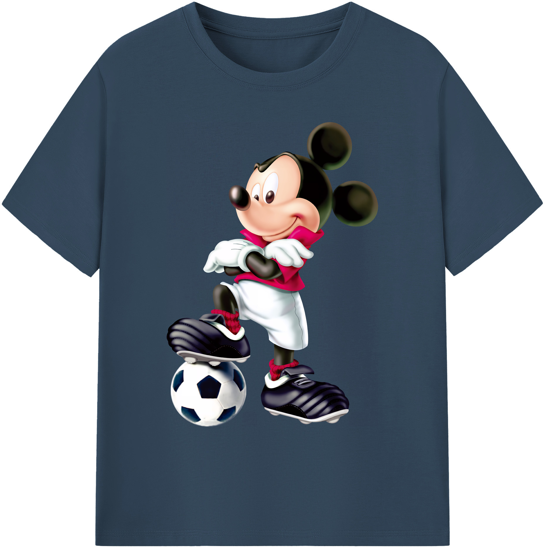 ミッキーマウス Mickey Mouse 綿100％ メンズ半袖Tシャツ｜肌触りやわらか＆通気性
