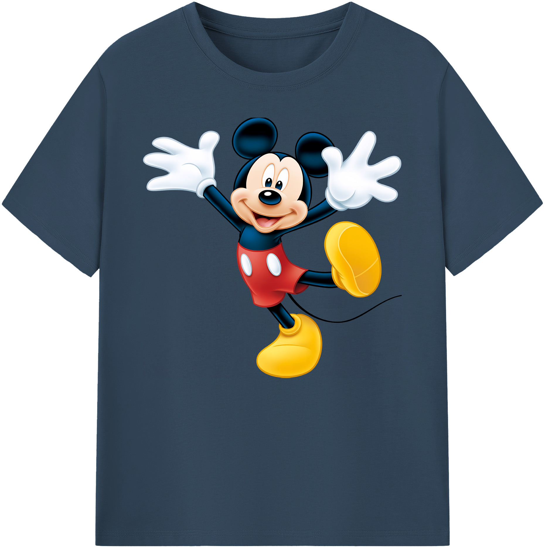 ミッキーマウス Mickey Mouse 綿100％ メンズ半袖Tシャツ｜肌触りやわらか＆通気性