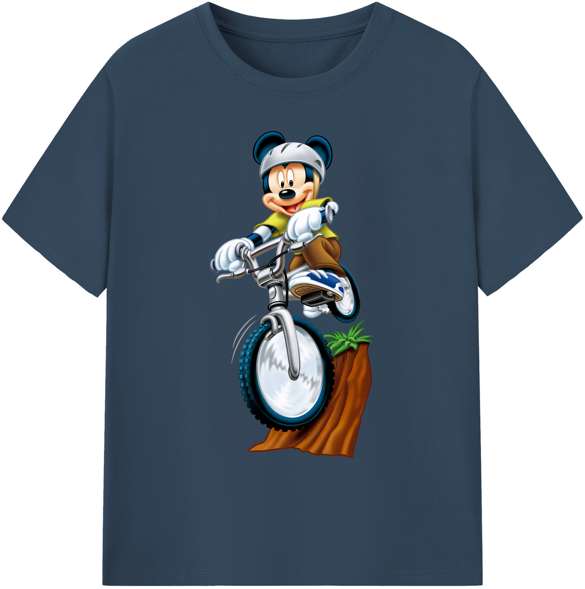 ミッキーマウス Mickey Mouse 綿100％ メンズ半袖Tシャツ｜肌触りやわらか＆通気性